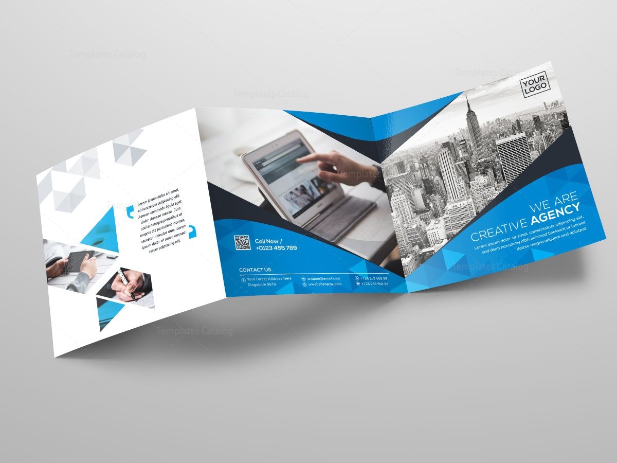 square tri fold business brochure template template catalog