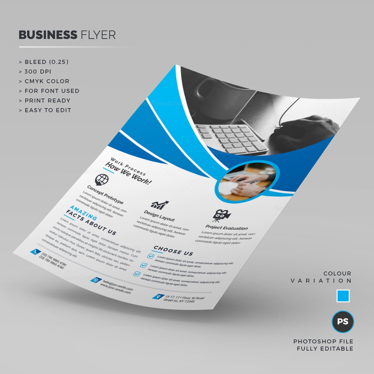 blue corporate flyer template 000254 template catalog
