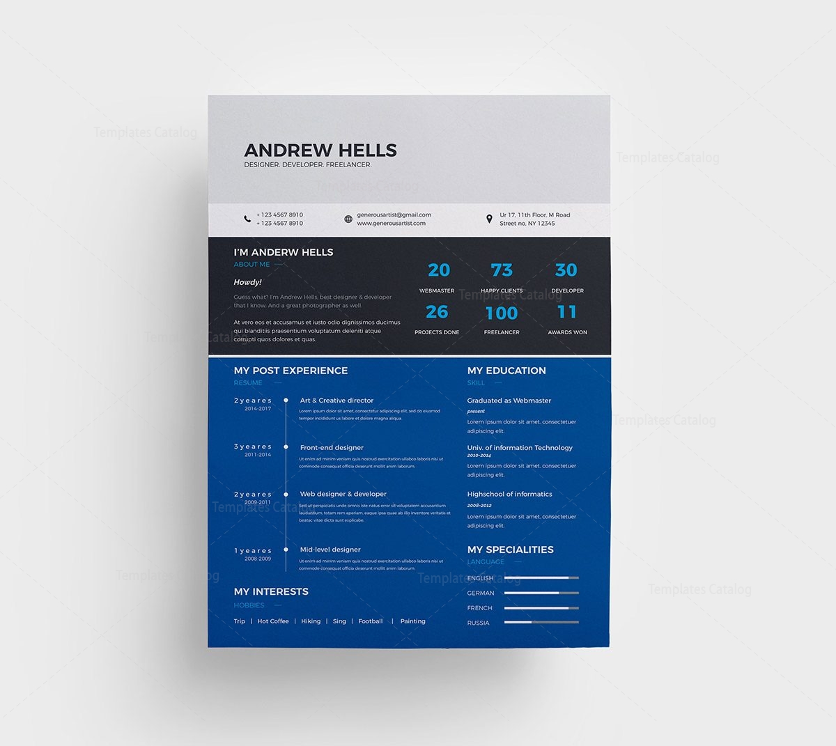 Elegant PSD Resume Template 2 Template Catalog Elegant PSD Resume Template 2 Template Catalog