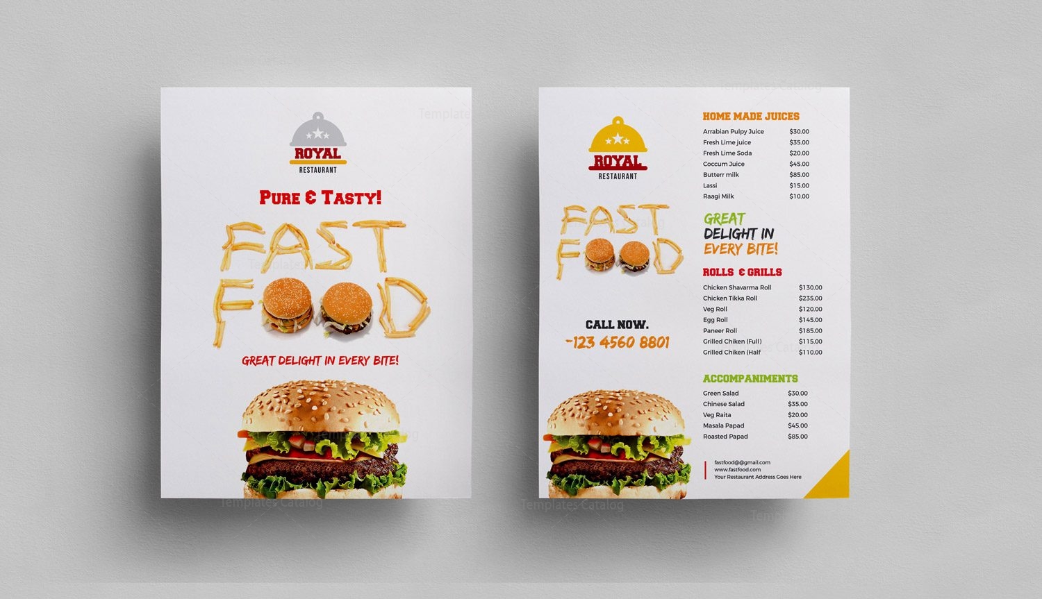 menu brochure template