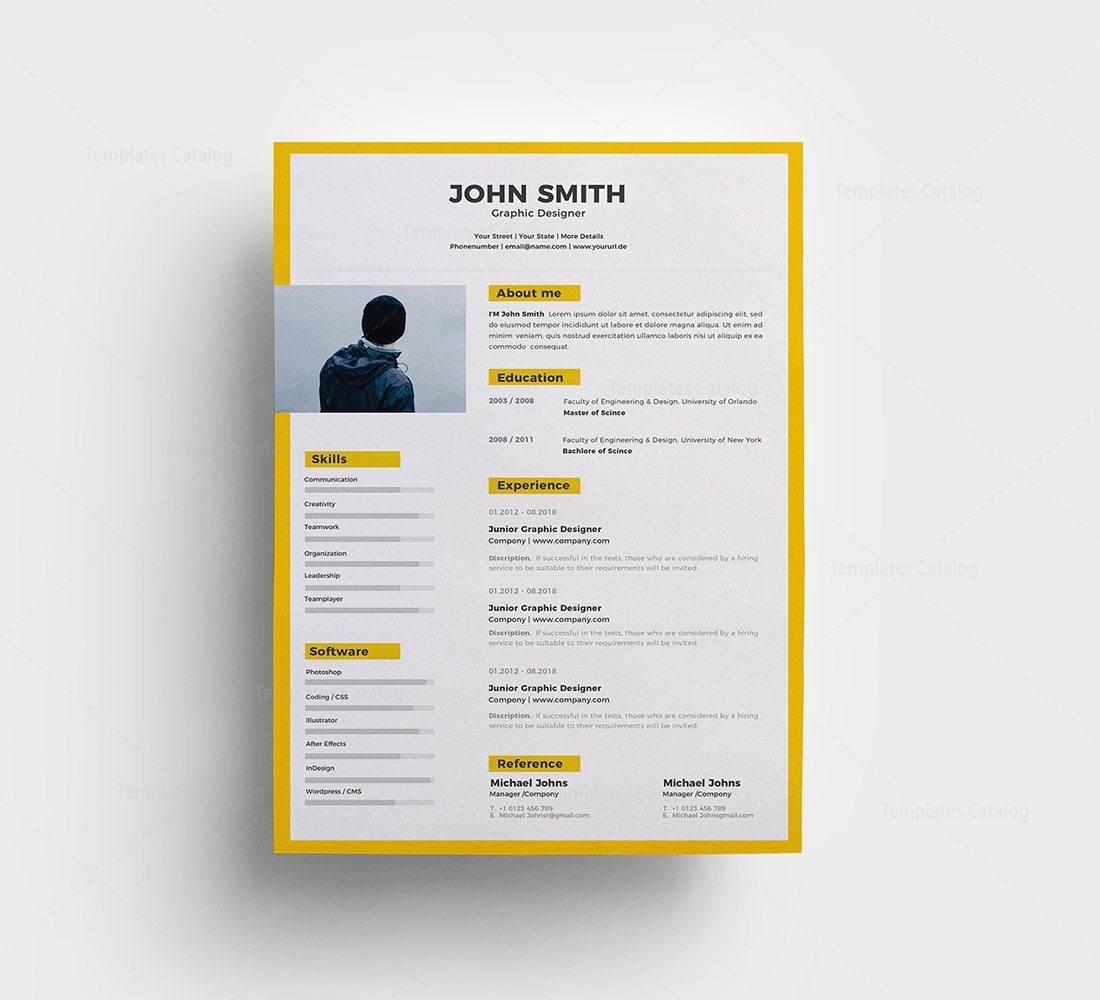 Sleek Resume Template 000284 - Template Catalog