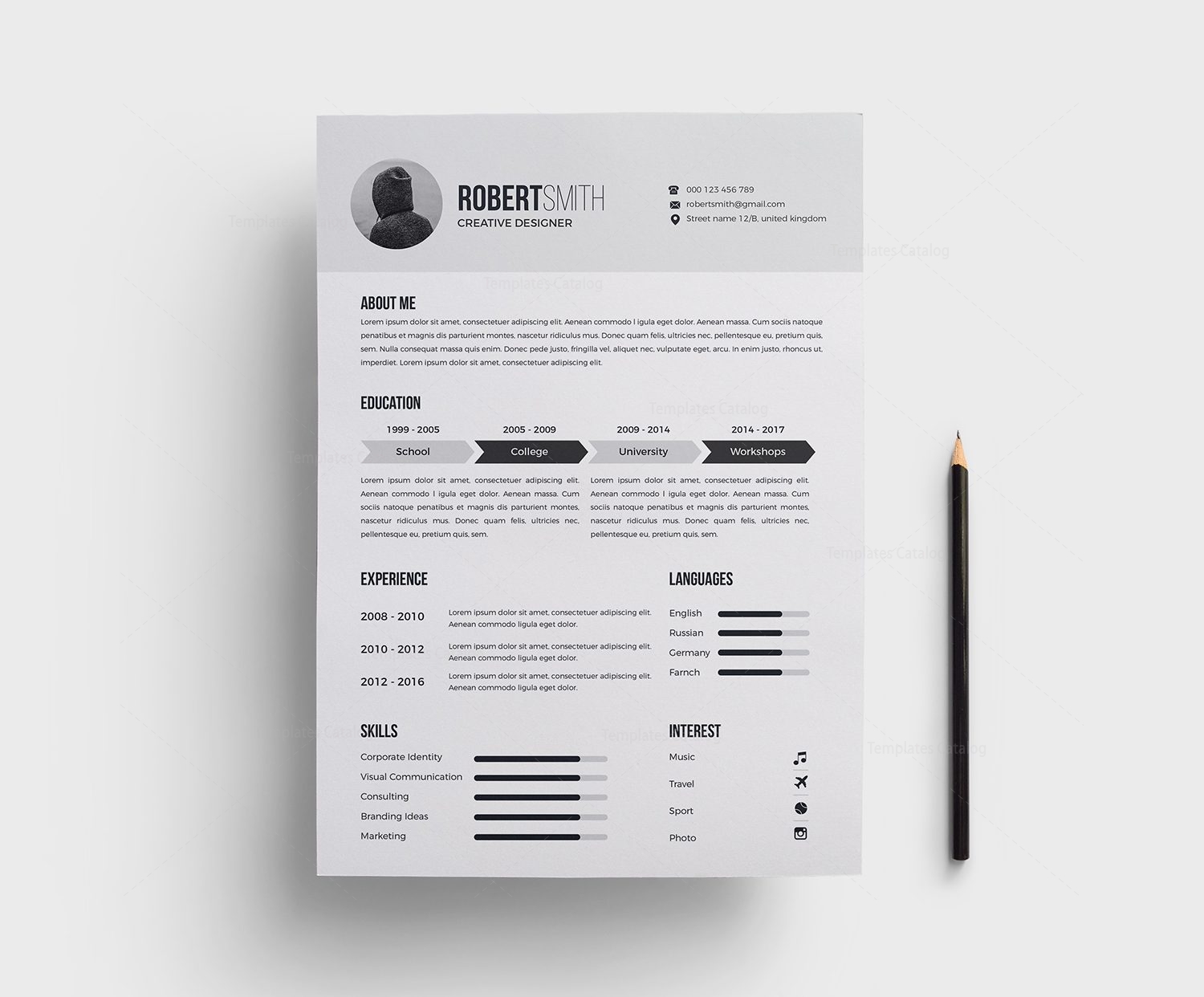 Classy Light Blue Resume Template 4 Template Catalog