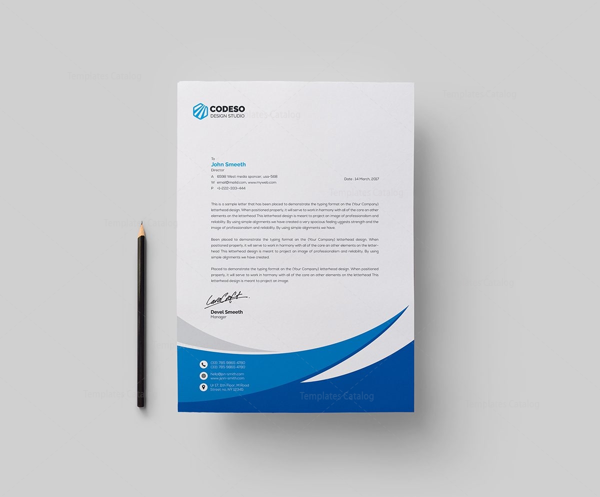 business letterhead template with modern design 000549 business stationery template