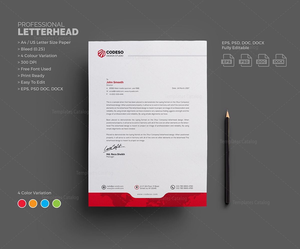 Classic Stylish Letterhead Template 000543 - Template Catalog