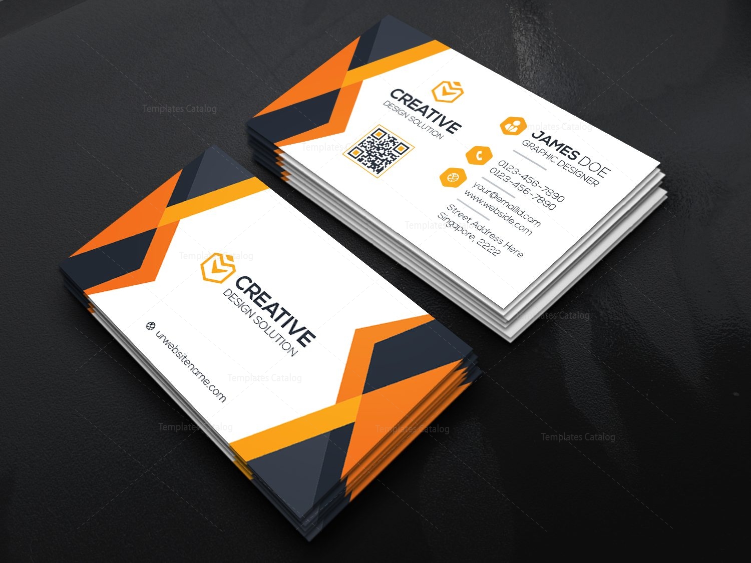 Corporate Business Card With Perfect Style Template Catalog