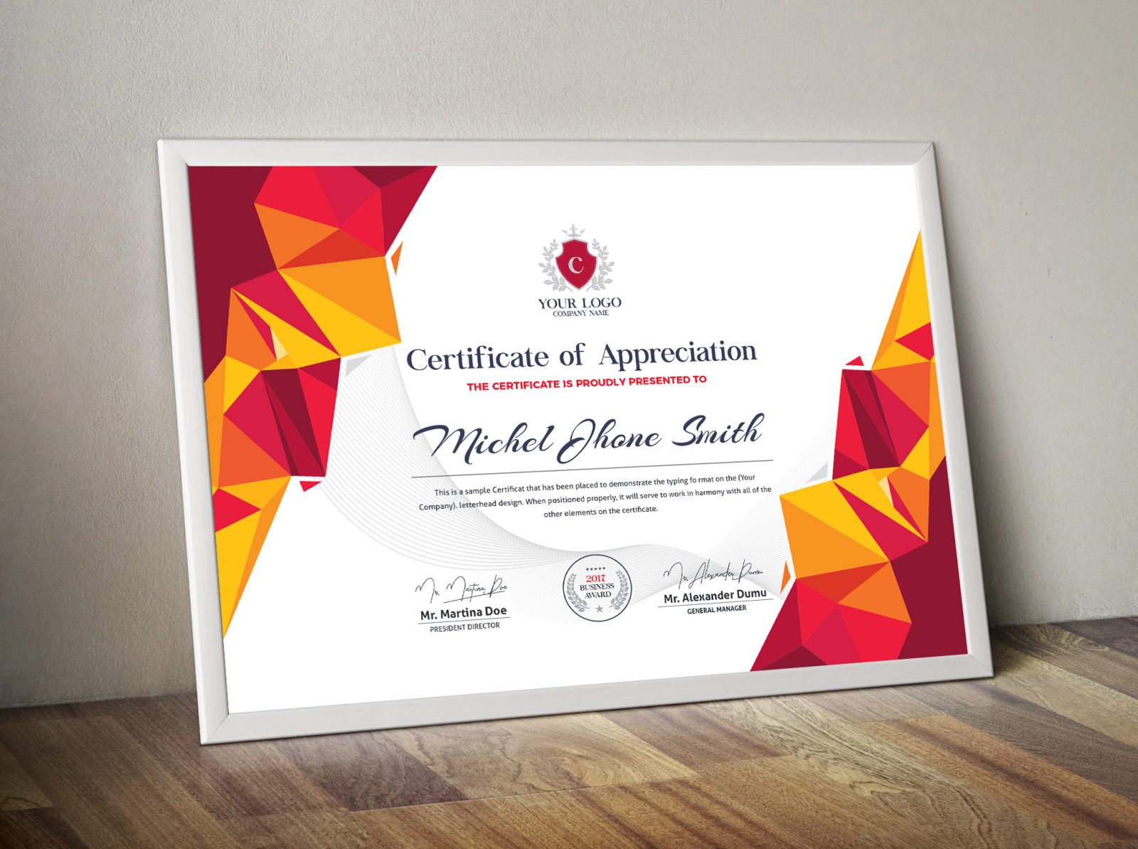 text sample certificate Sample 000502 Catalog Modern Template   Certificate