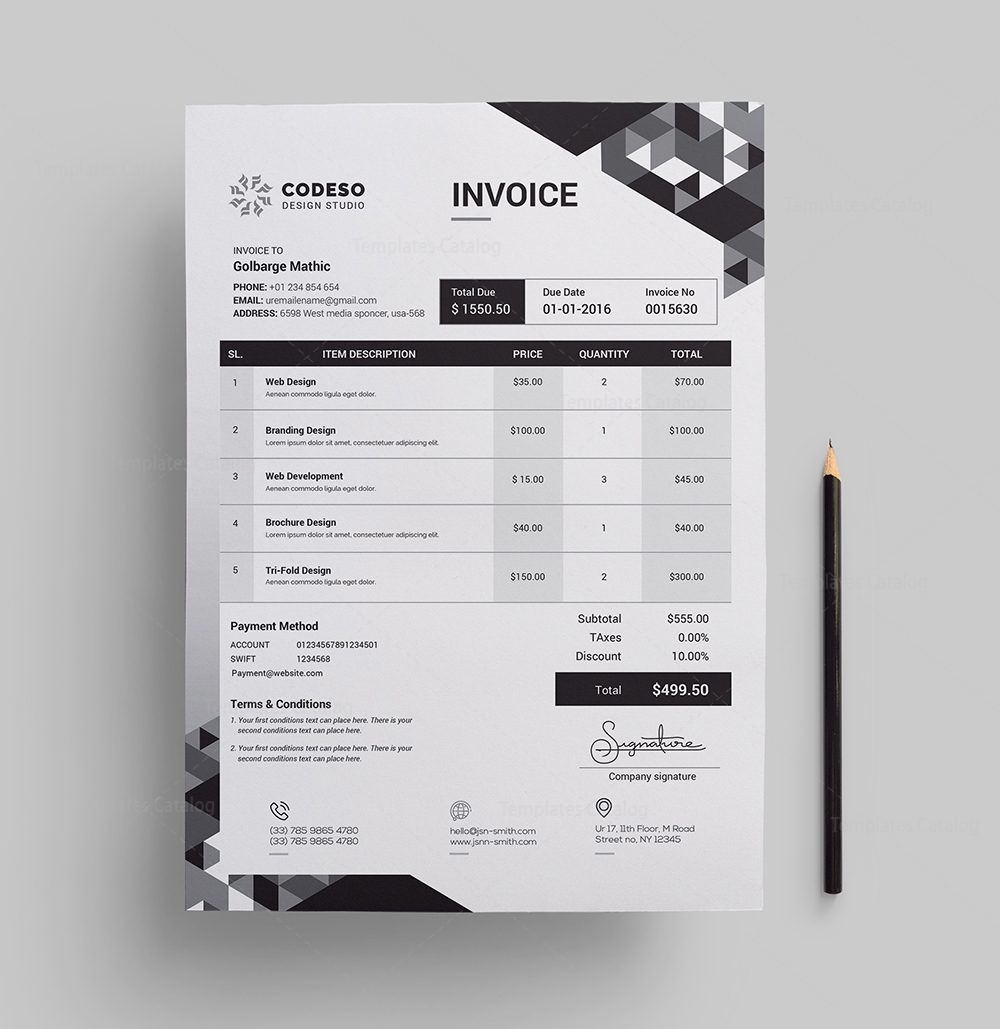 modern elegant invoice template 000531 template catalog