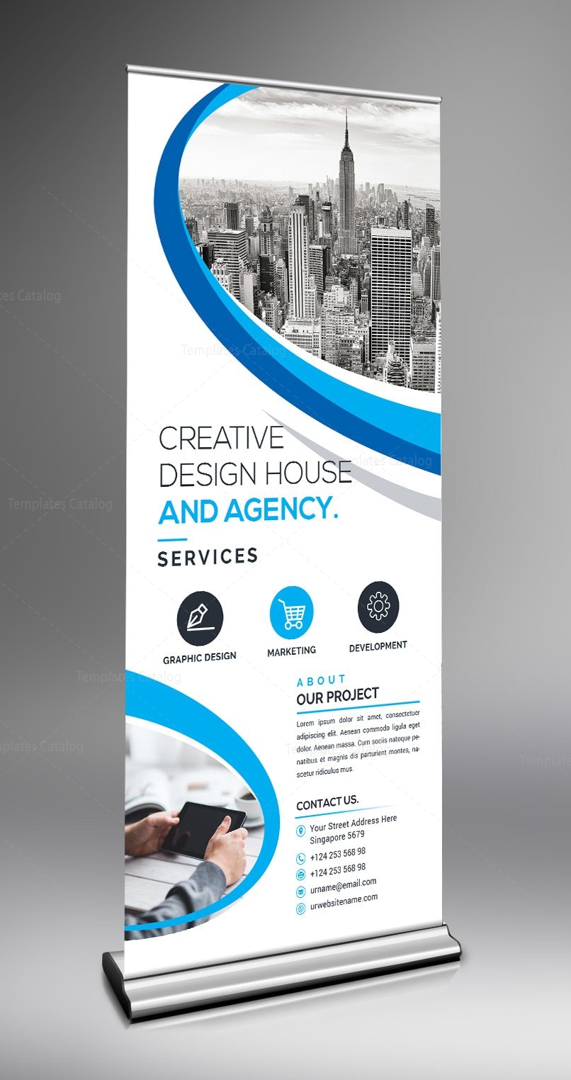 Corporate <strong>Roll Up Banner</strong> Design <strong>Template</strong> PSD - Download PSD Roll up banner template
