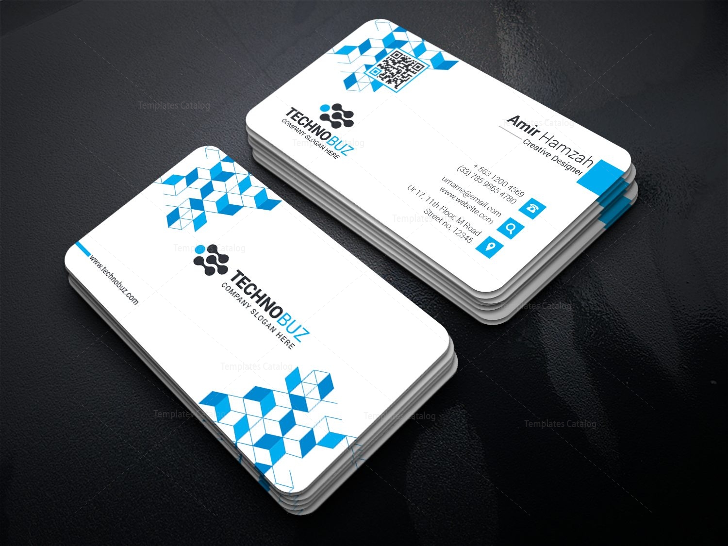 Cubes Premium Elegant Business Card Template 000810 Template Catalog Premium Business Card Templates