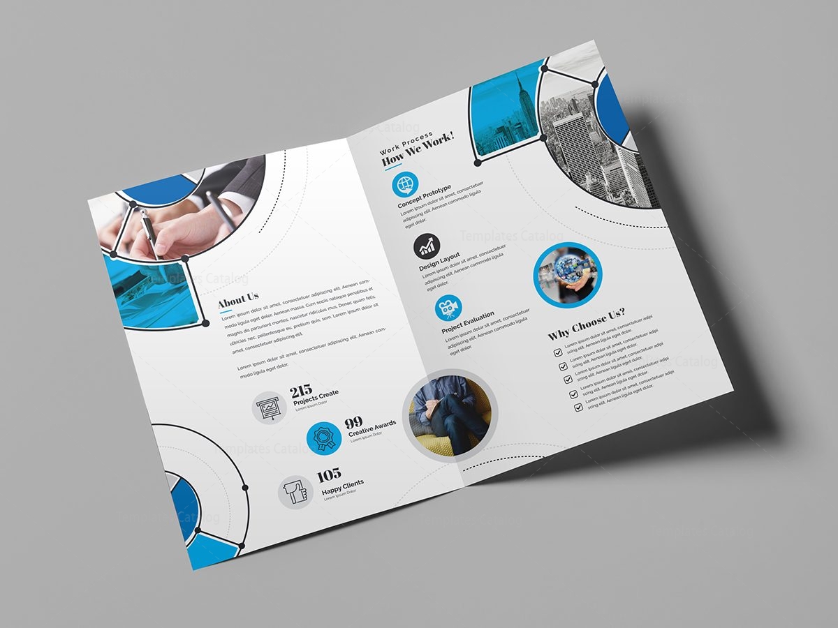 Fancy Stylish Bi-Fold Brochure Template 14 - Template Catalog