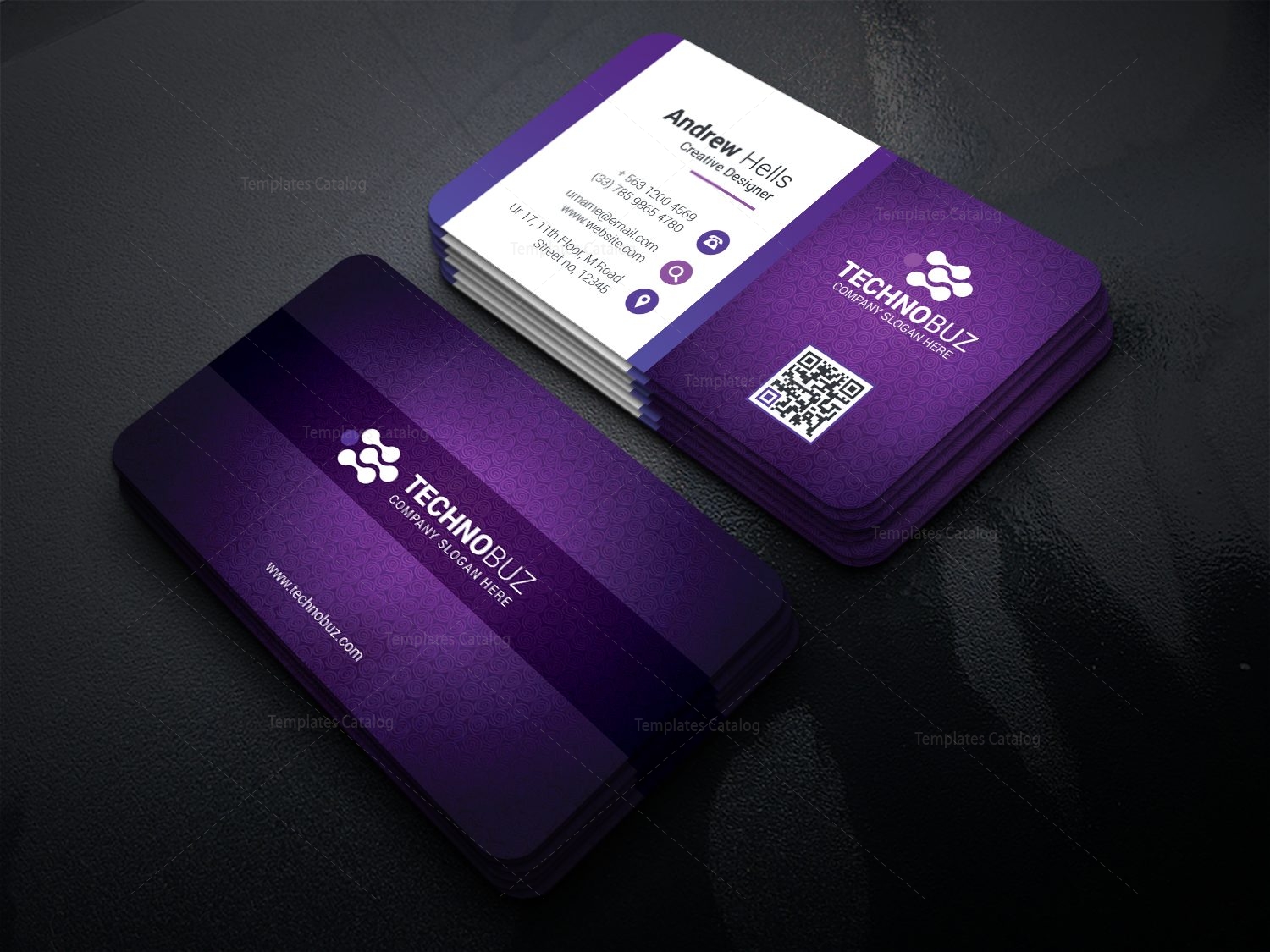 purple modern business card template 000766 template catalog purple business card