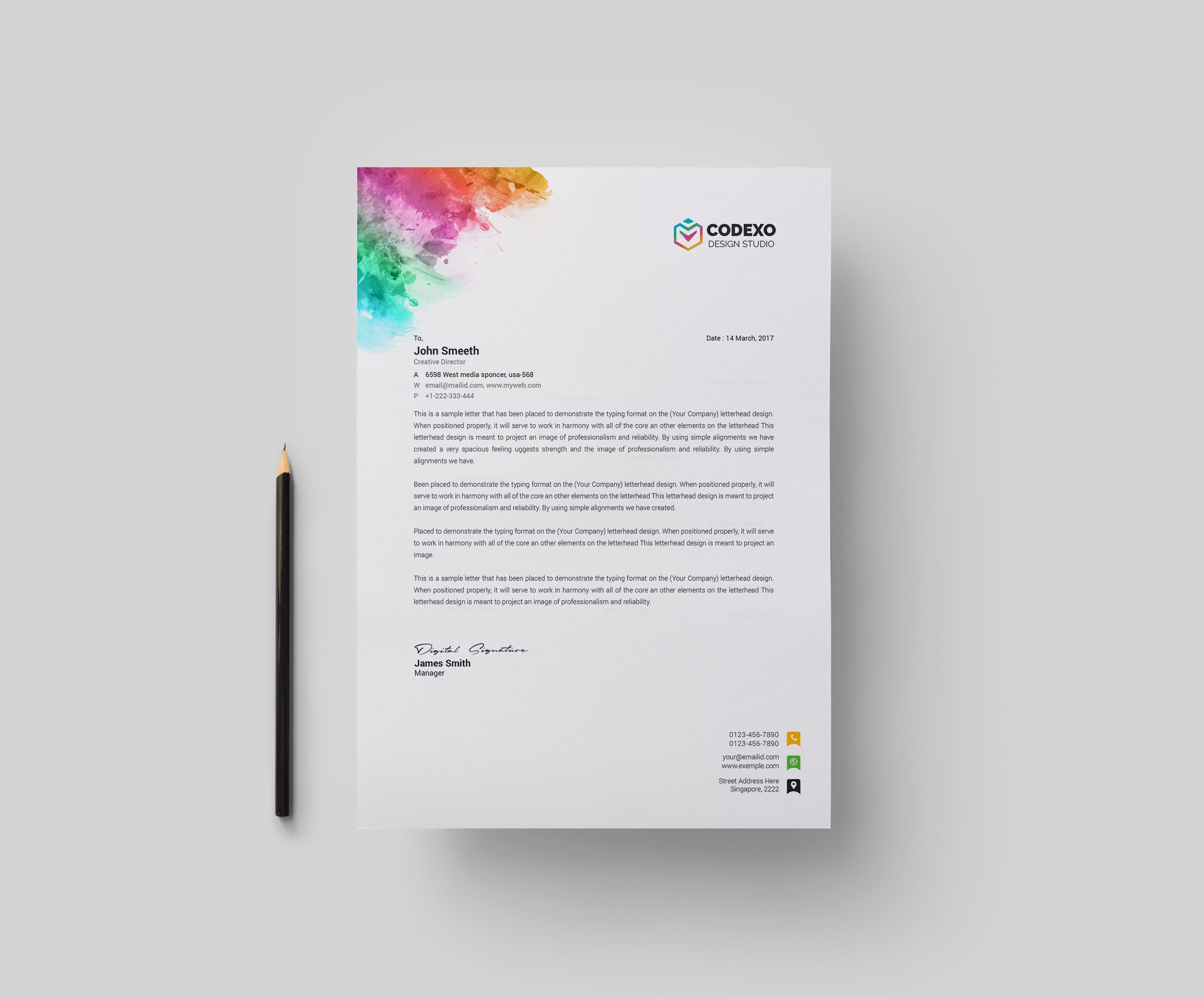 artemis modern corporate letterhead template 1
