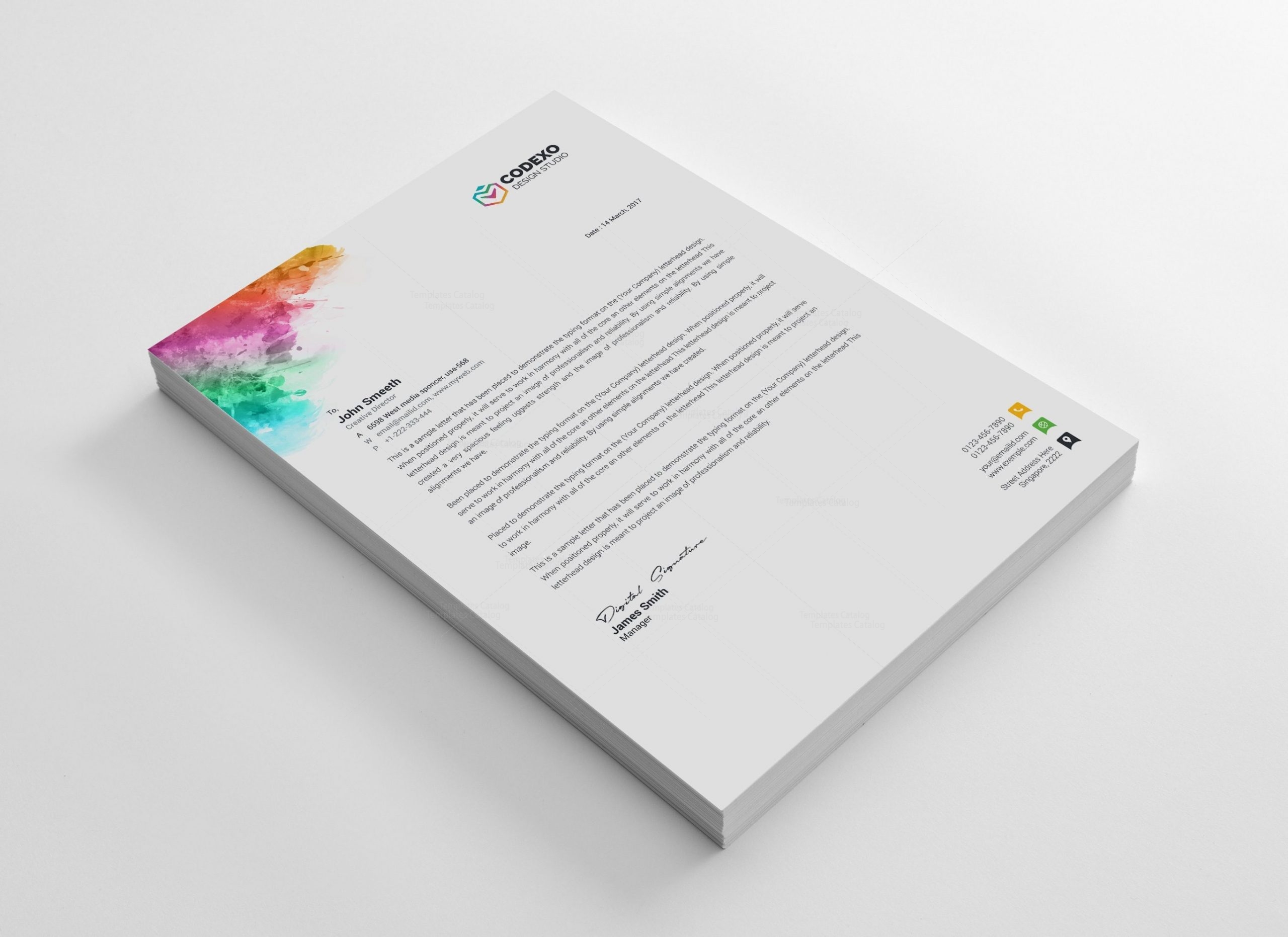 Artemis Modern Corporate Letterhead Template 000884 - Template Catalog