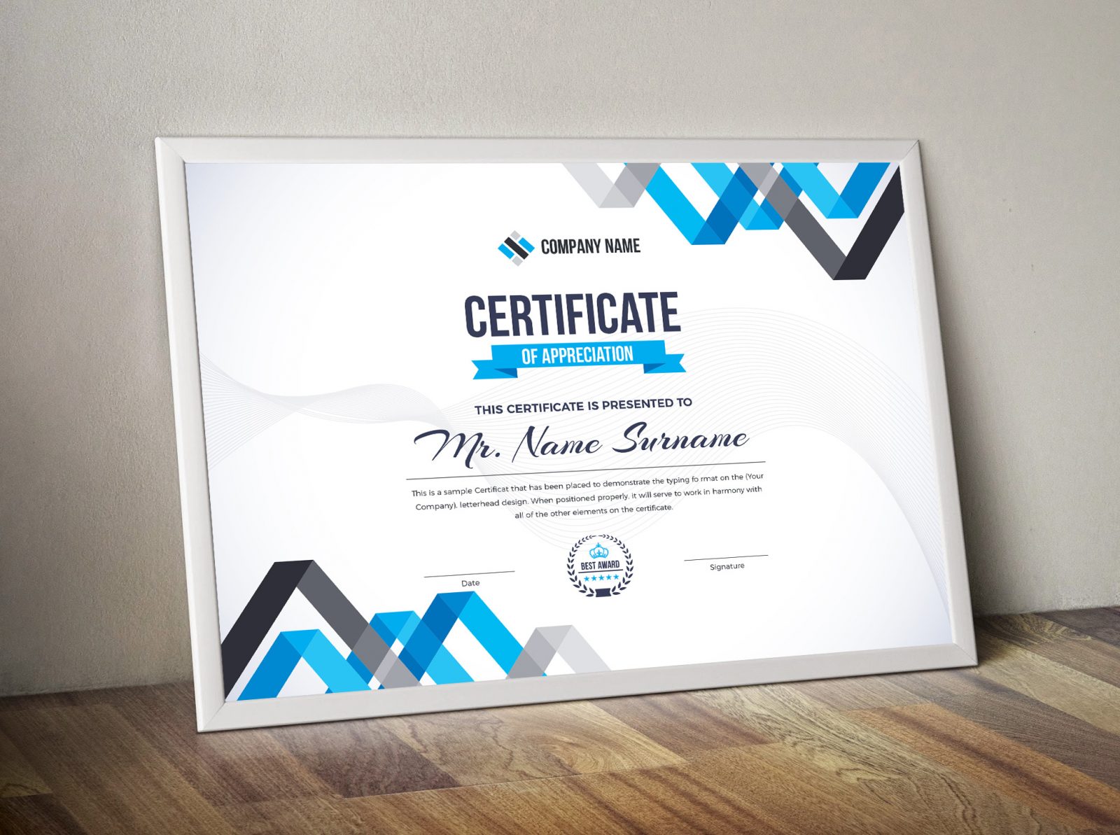 chevron elegant modern certificate template 000856