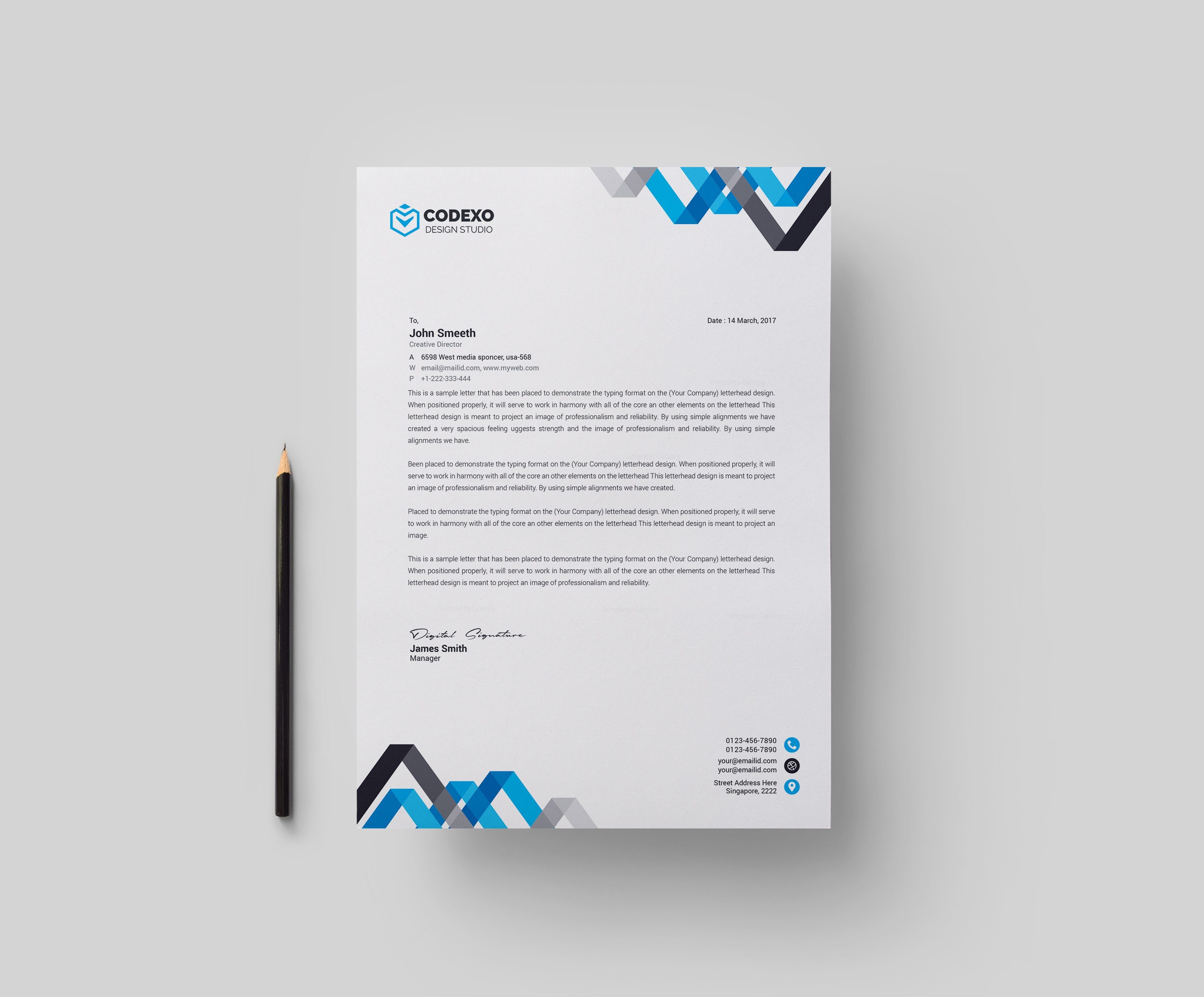 chevron professional corporate letterhead template 000902 template