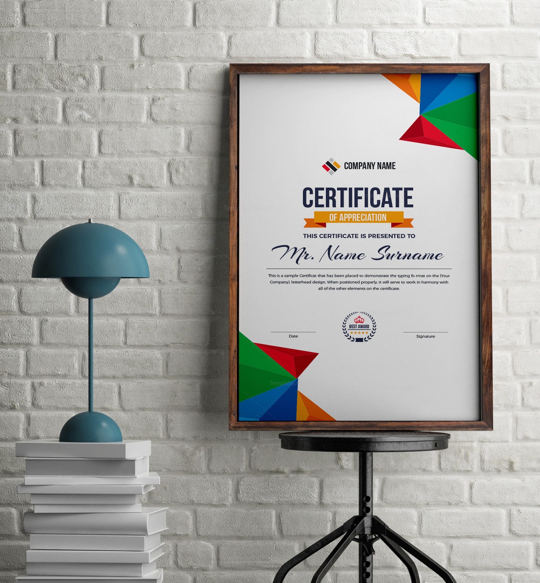 Colorful Portrait Certificate Template 000860 - Template Catalog