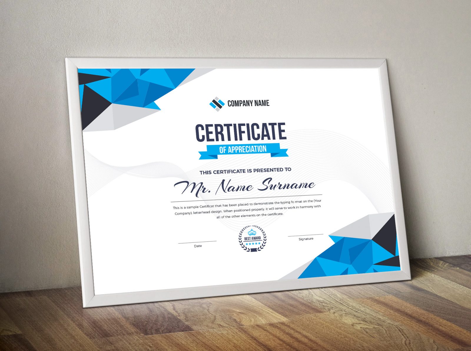 Diamond Elegant Professional Certificate Template 000858 ...