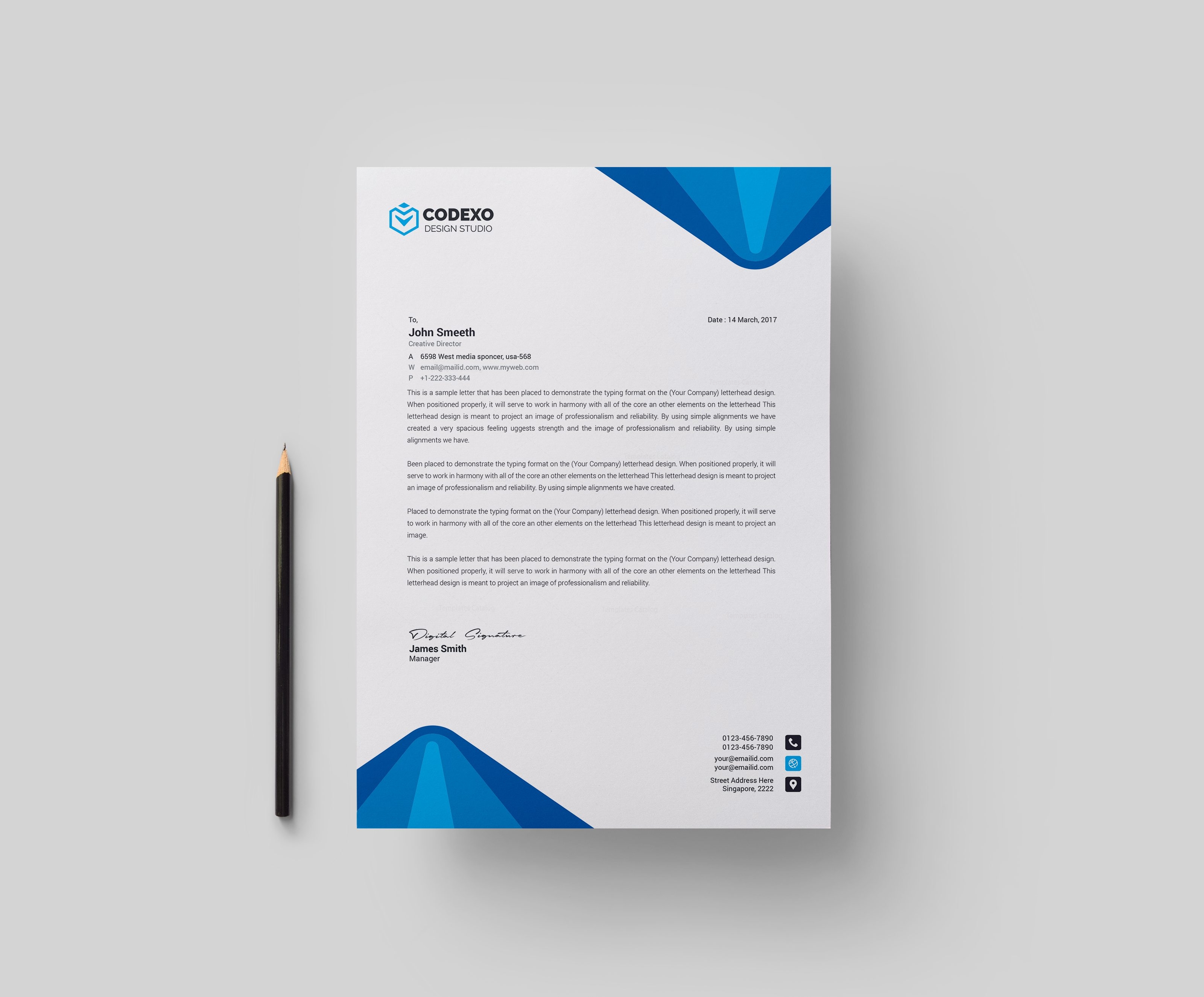 elegant professional corporate letterhead template 000890 template