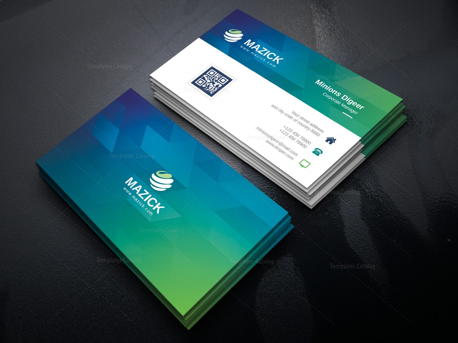 Ocean Professional Corporate Business Card Template 000942 ...