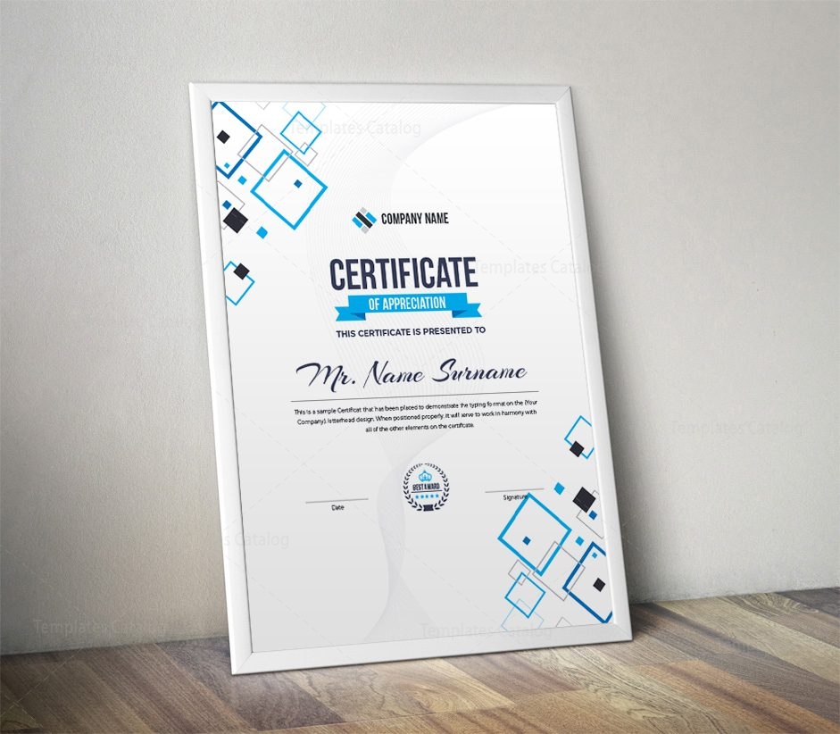portrait certificate template with modern design 000862 template