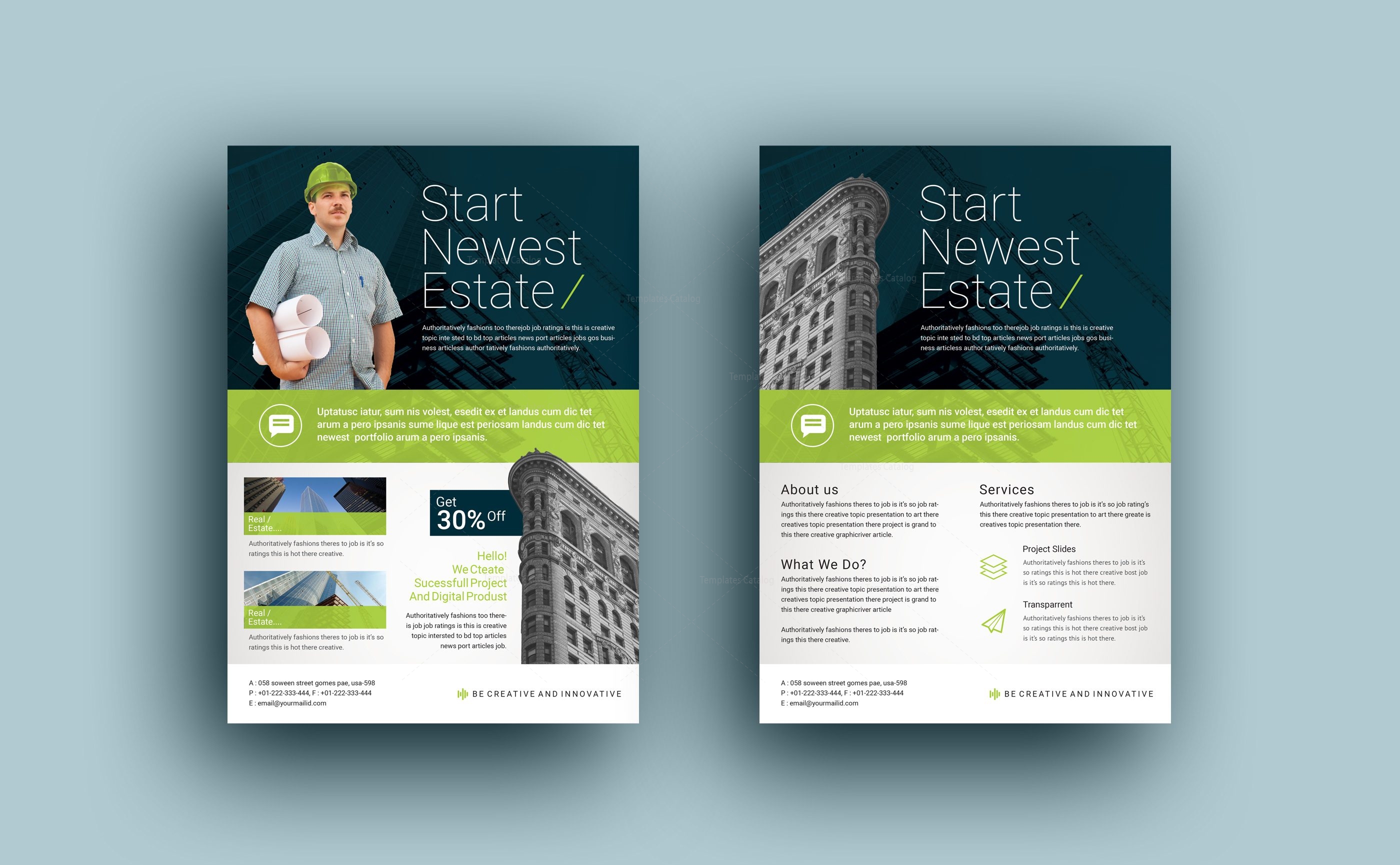 professional corporate construction flyer template 000996 template