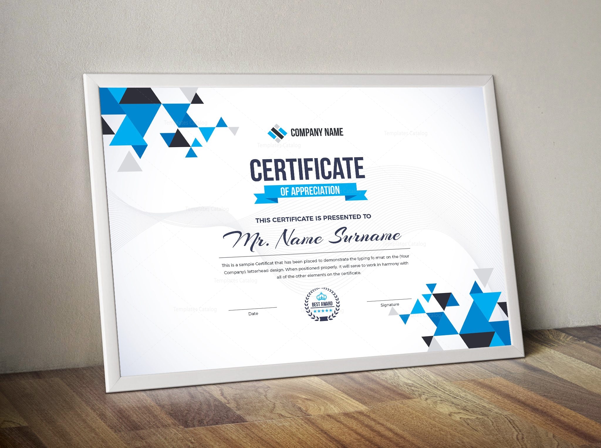 triangle elegant professional certificate template 000857 elegant certificate templates