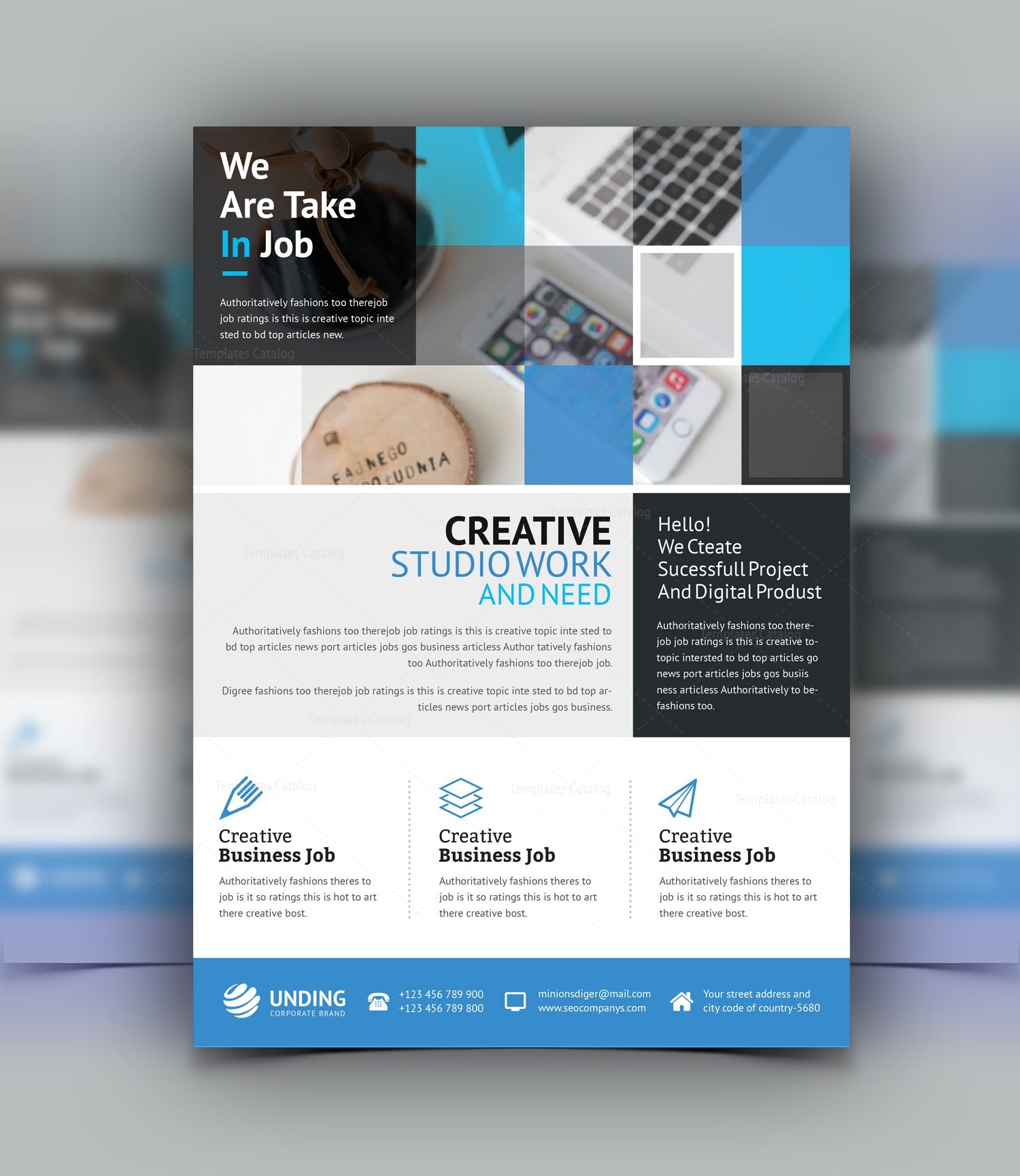 angular elegant premium business flyer template 001070 template mail out flyer templates
