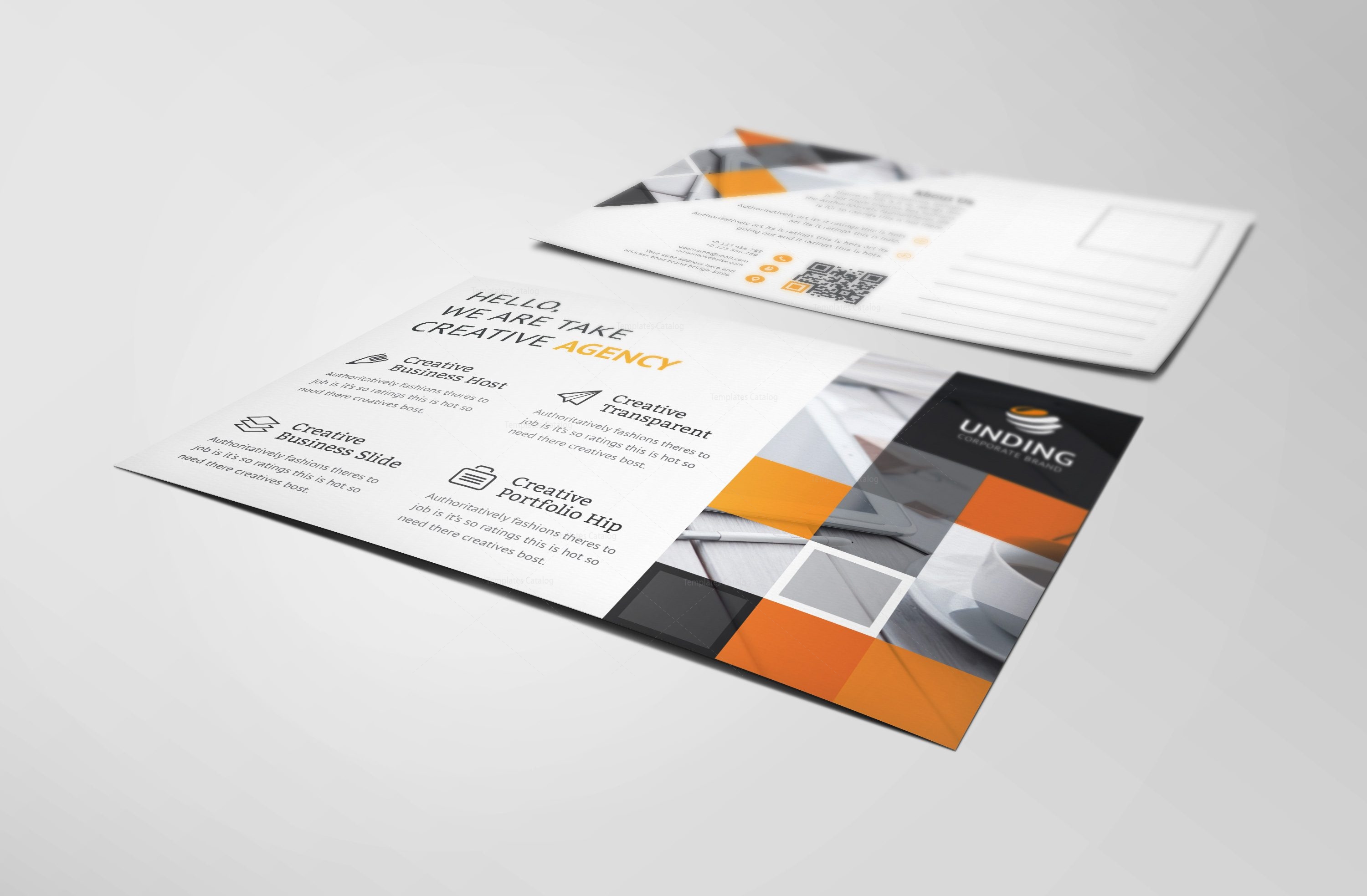 asclepius modern elegant postcard template 3