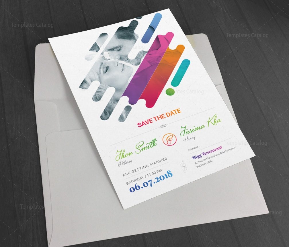 Creative wedding invitation card design template in ...