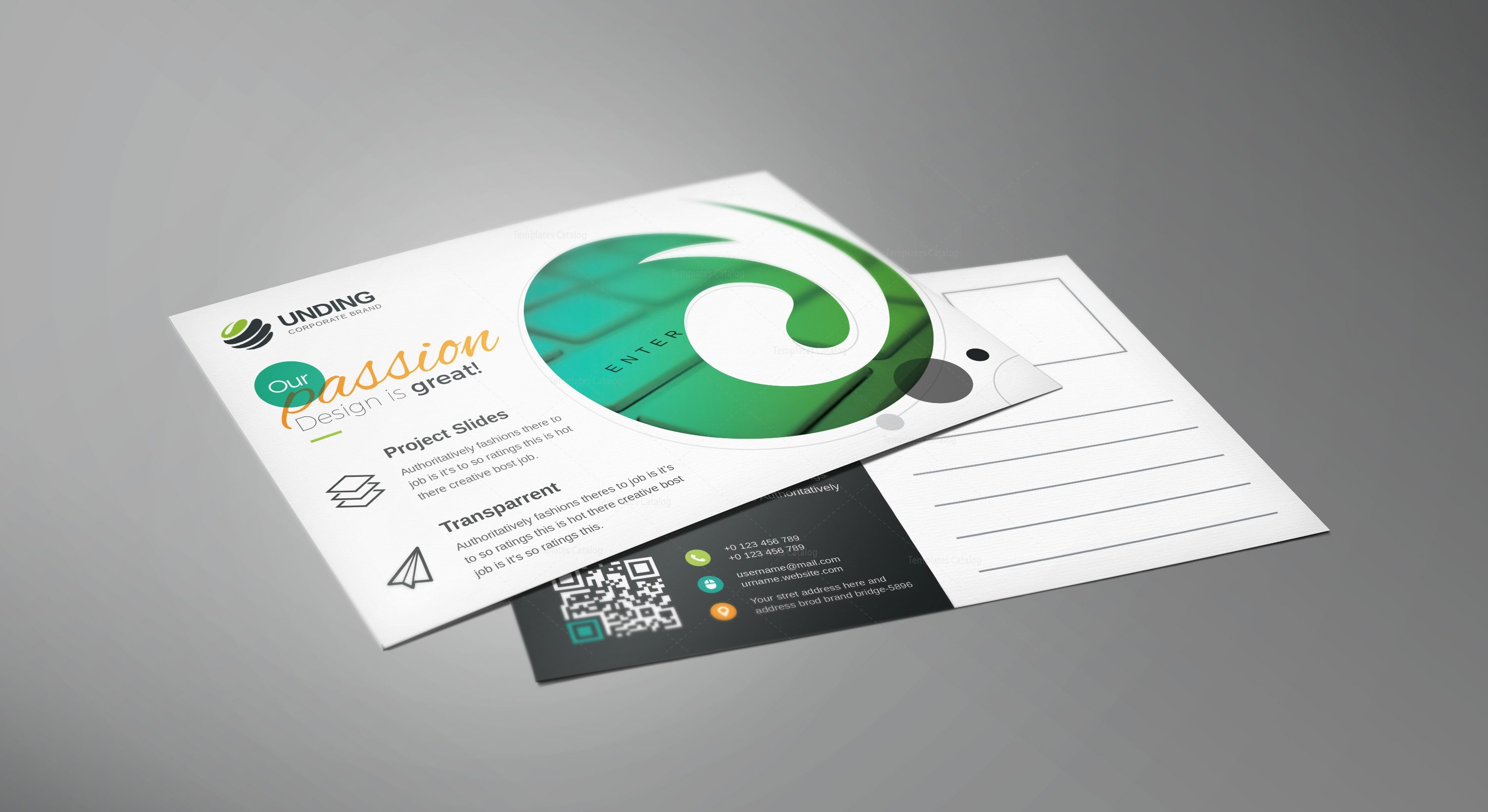 cyclone modern elegant postcard template 1