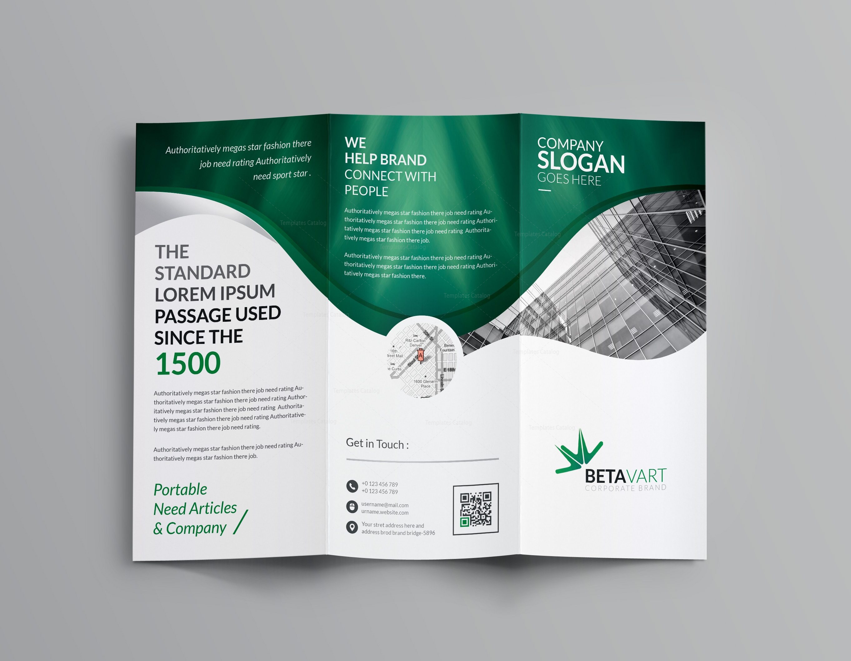 Halley Corporate Tri Fold Brochure Template 001167 Template Catalog
