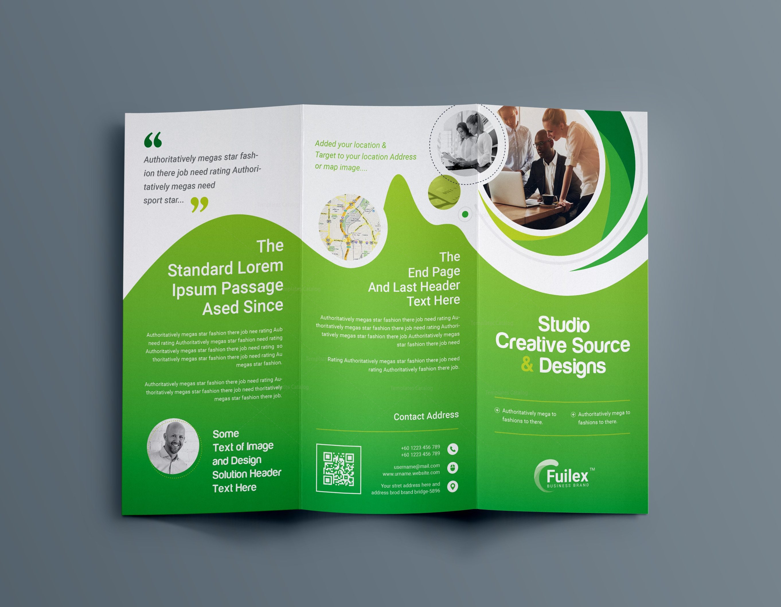hypnosis professional tri fold brochure template 001203 template