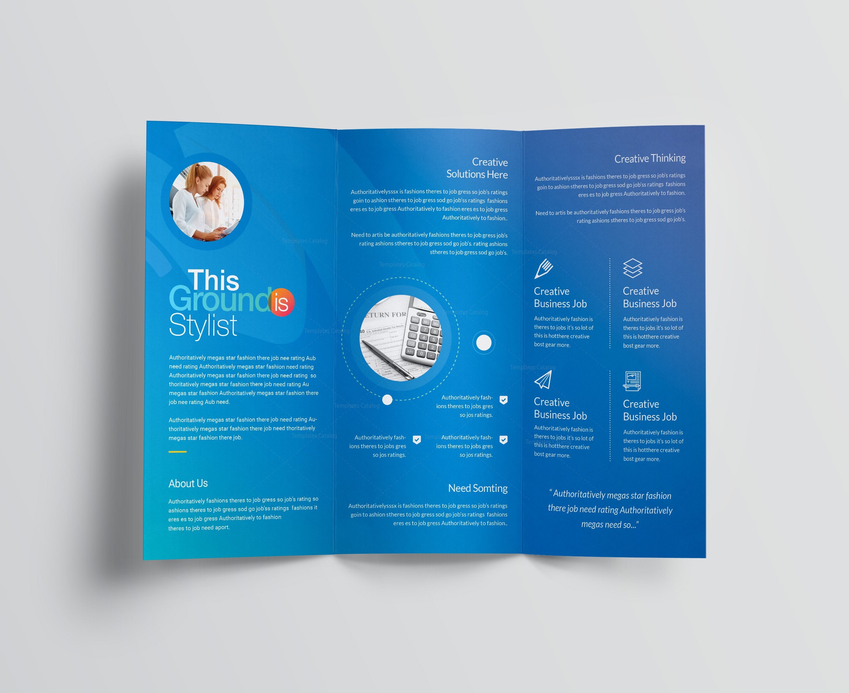 rainbow professional corporate tri fold brochure template 001209