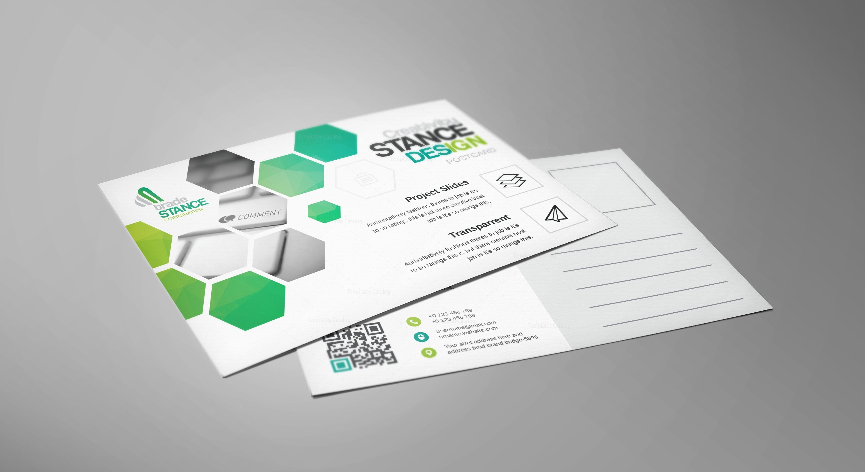 saturn modern elegant postcard template 1