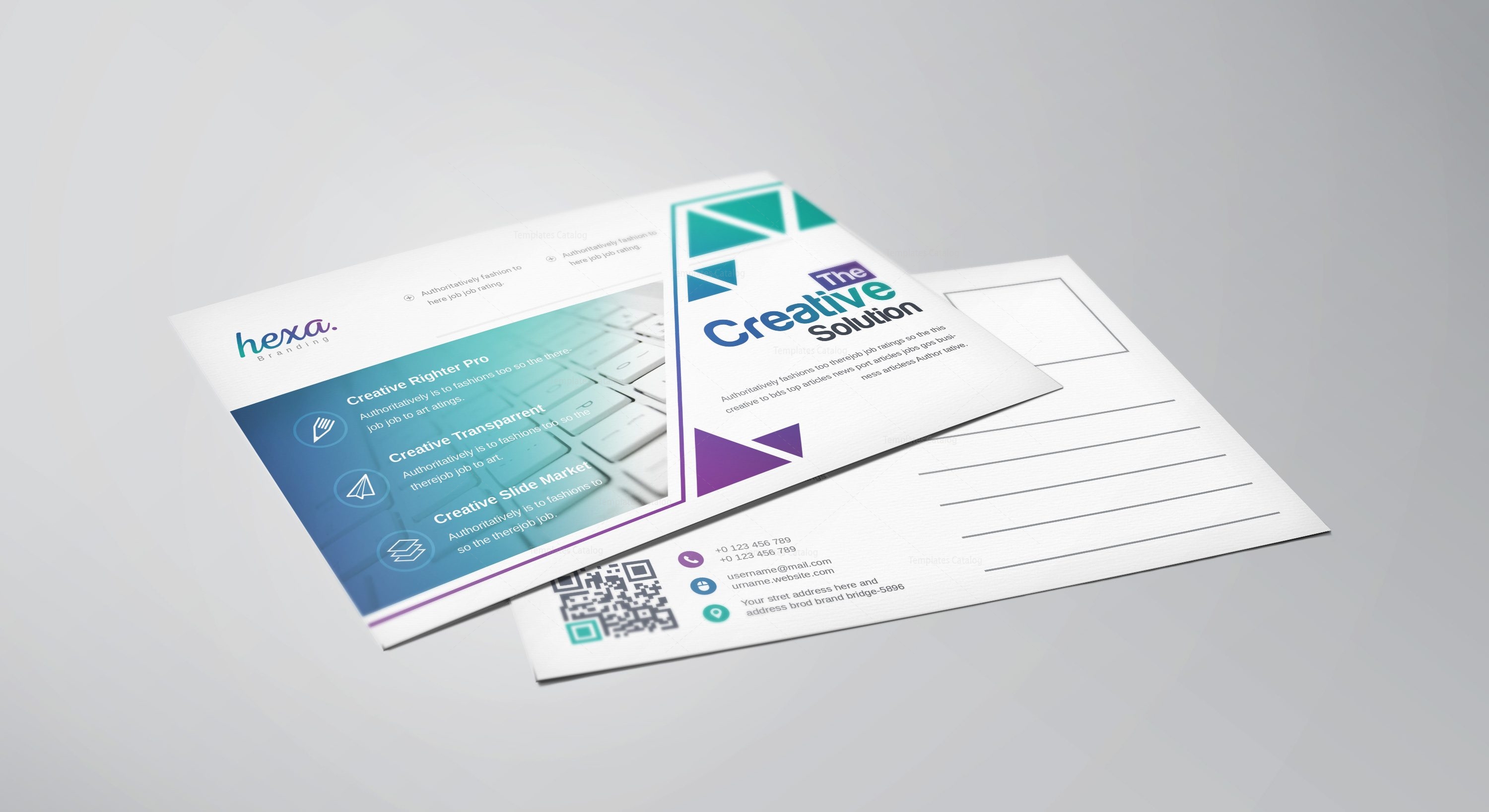Uranus Professional Stylish Postcard Template 001147 Template Catalog Professional Postcard Templates