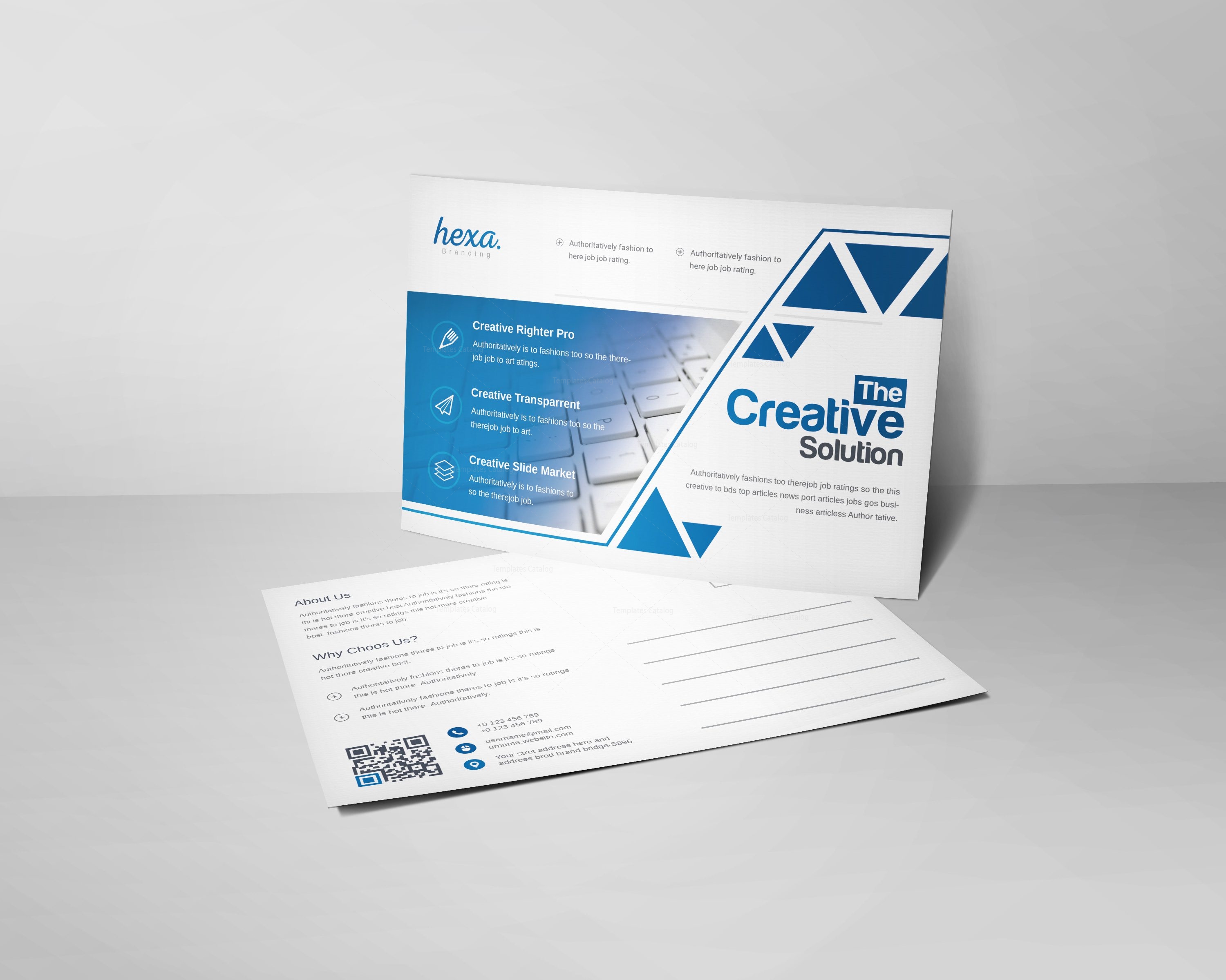 Uranus Professional Stylish Postcard Template 001147 Template Catalog Professional Postcard Templates