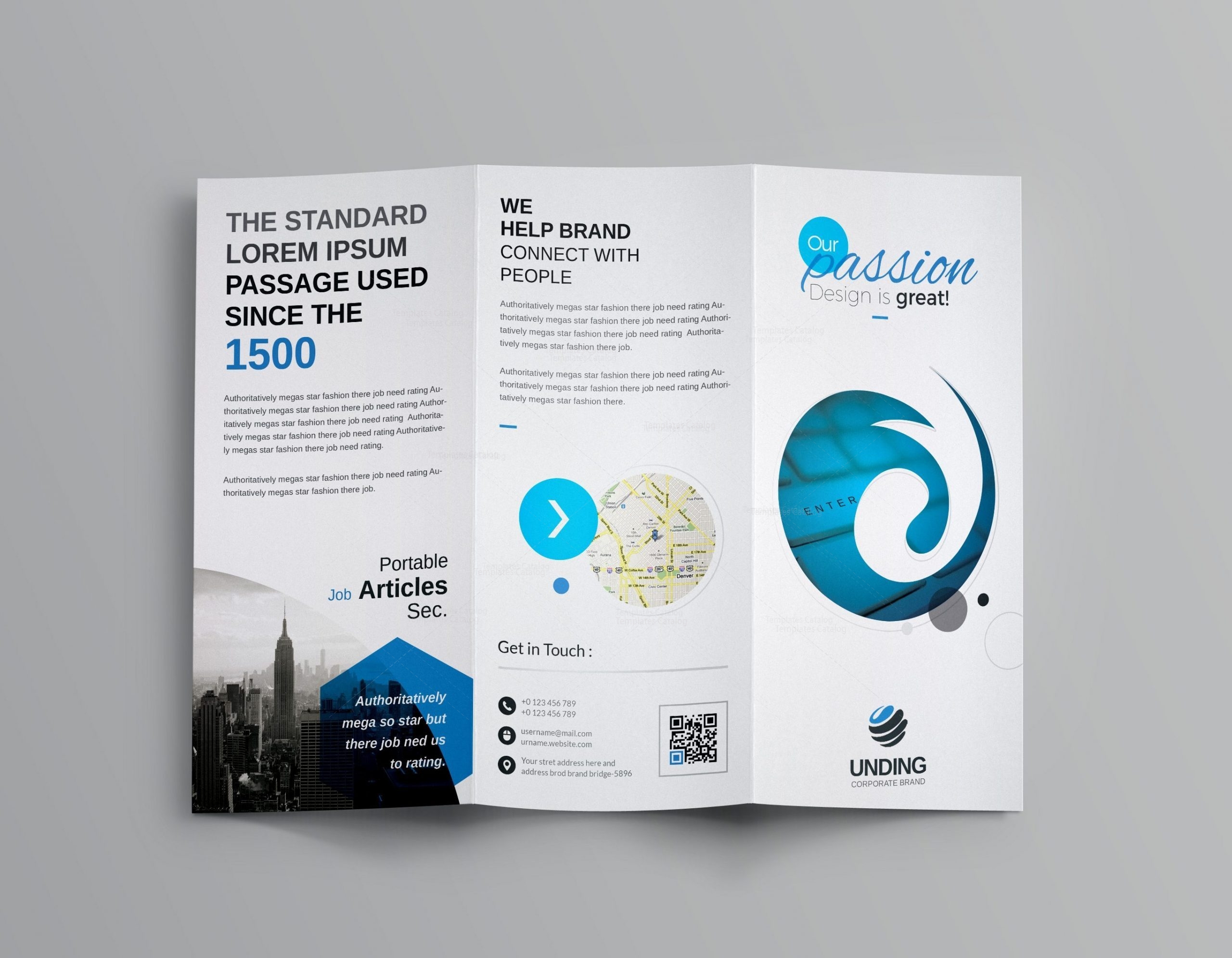 Venus Corporate Tri-Fold Brochure Template 001165 - Template Catalog