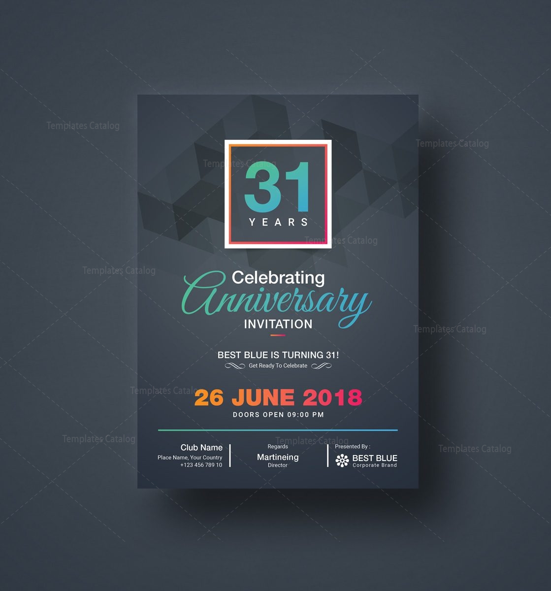 zeus elegant anniversary invitation template 001126 template catalog