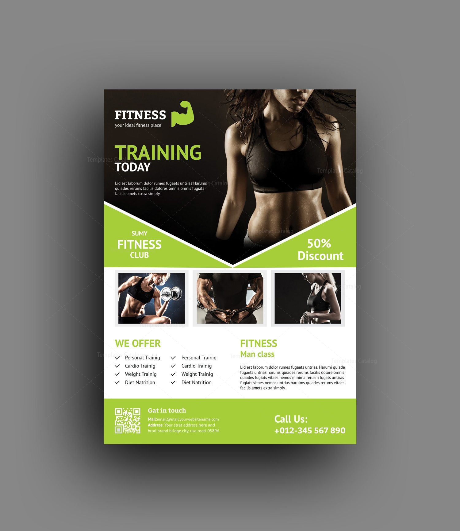 fitness center professional flyer template 001393 fitness flyer templates
