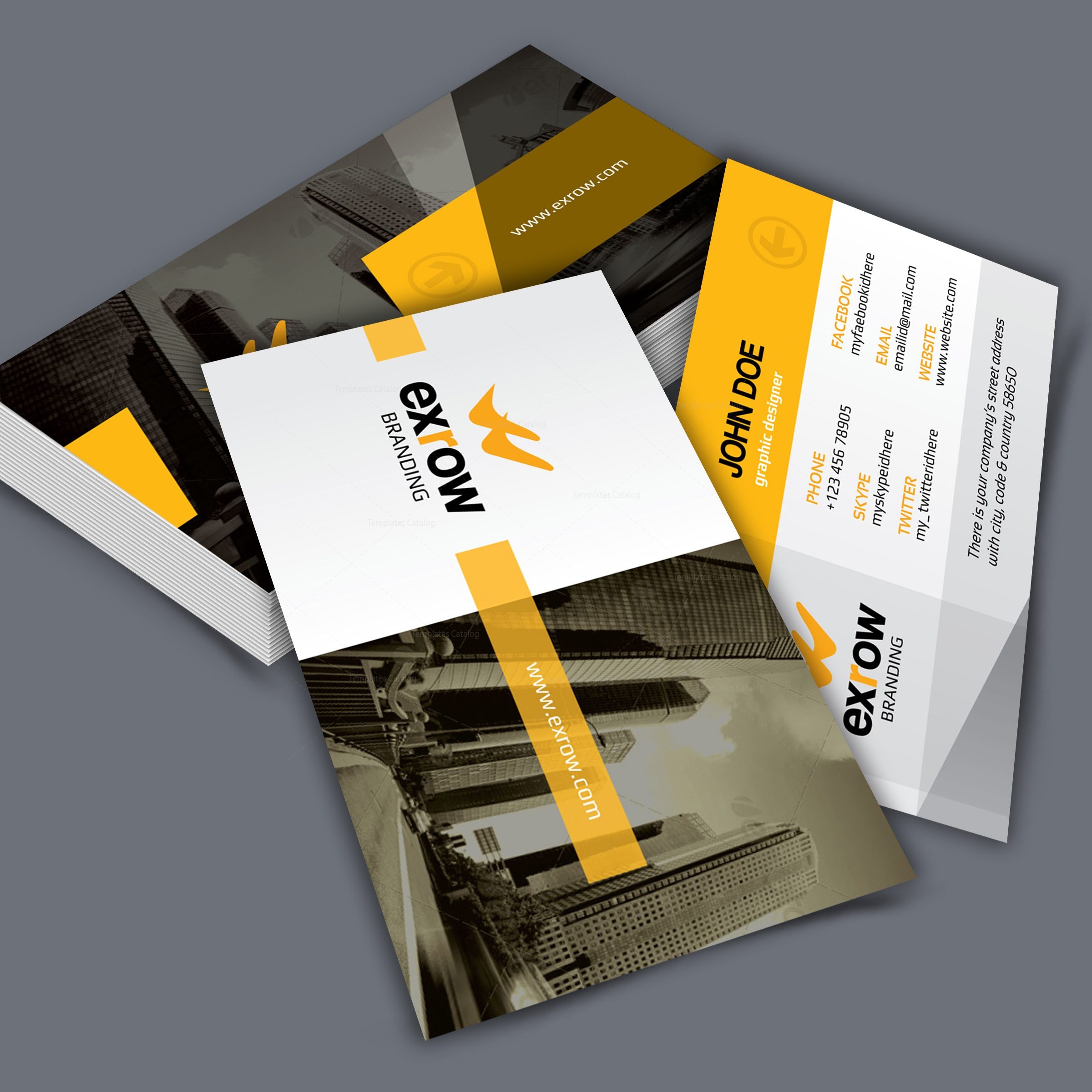 flora creative corporate business card template 001293 template