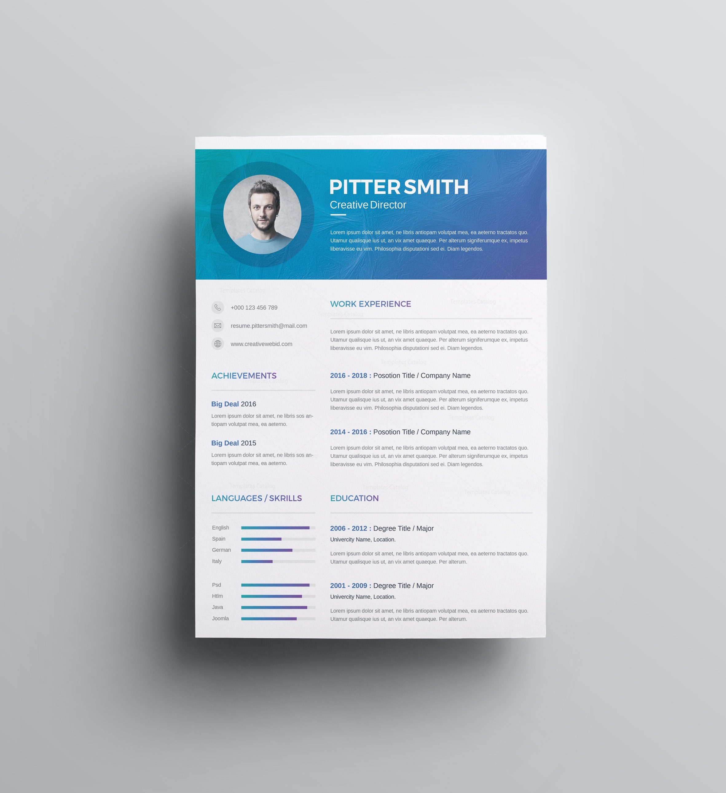 hera premium professional resume template 001269 template professional