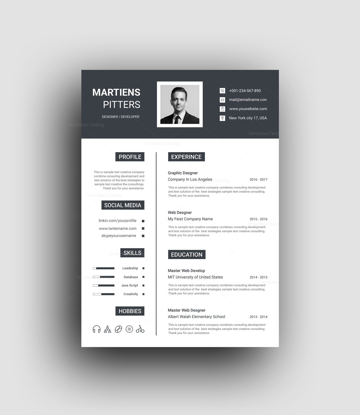 kratos elegant professional resume template 001462 free elegant resume templates