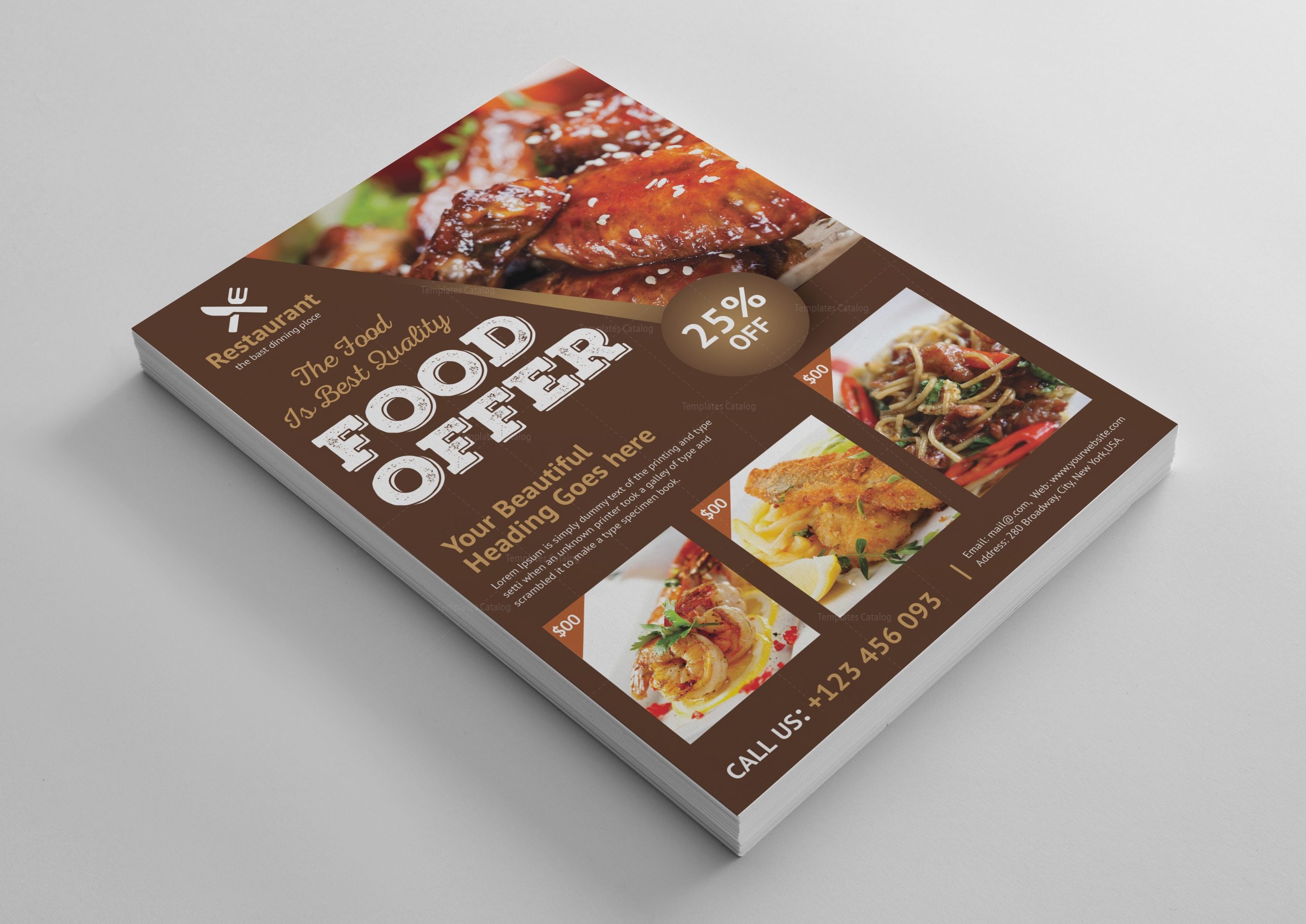 luxury restaurant flyer template 001469 template catalog