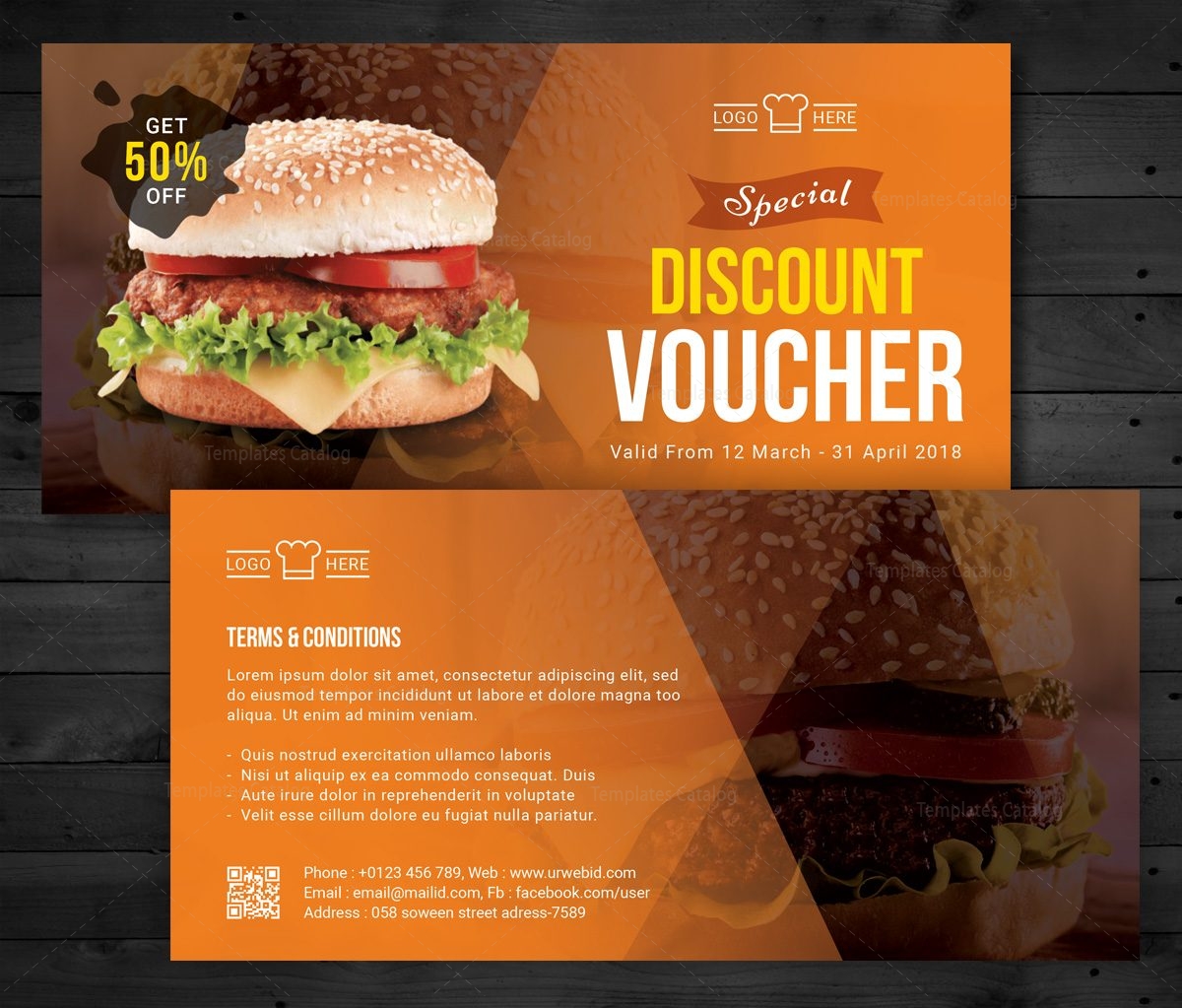 Restaurant Corporate Gift Voucher Template 001255 Template Catalog