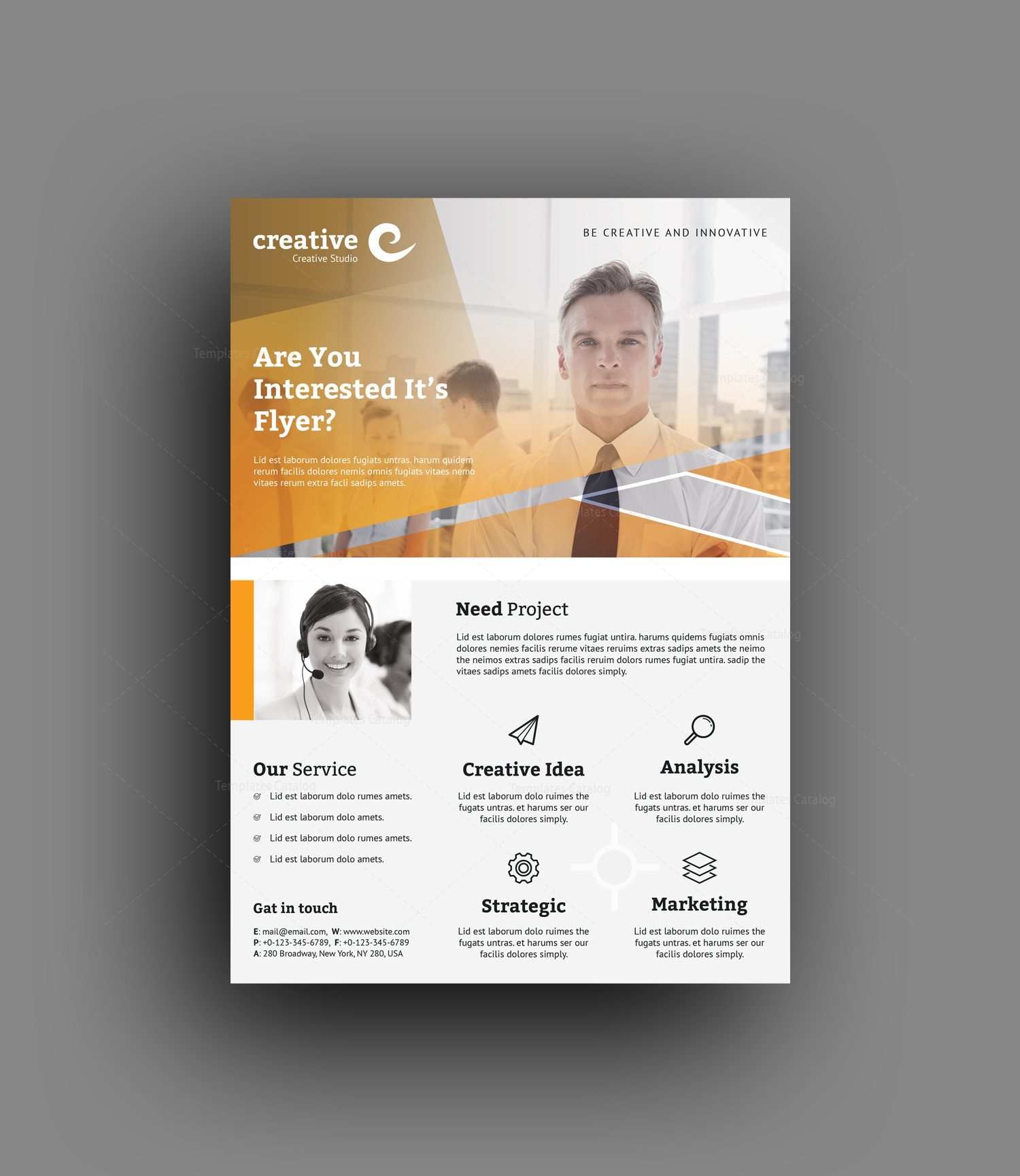 rotterdam modern business corporate flyer template 001417 template