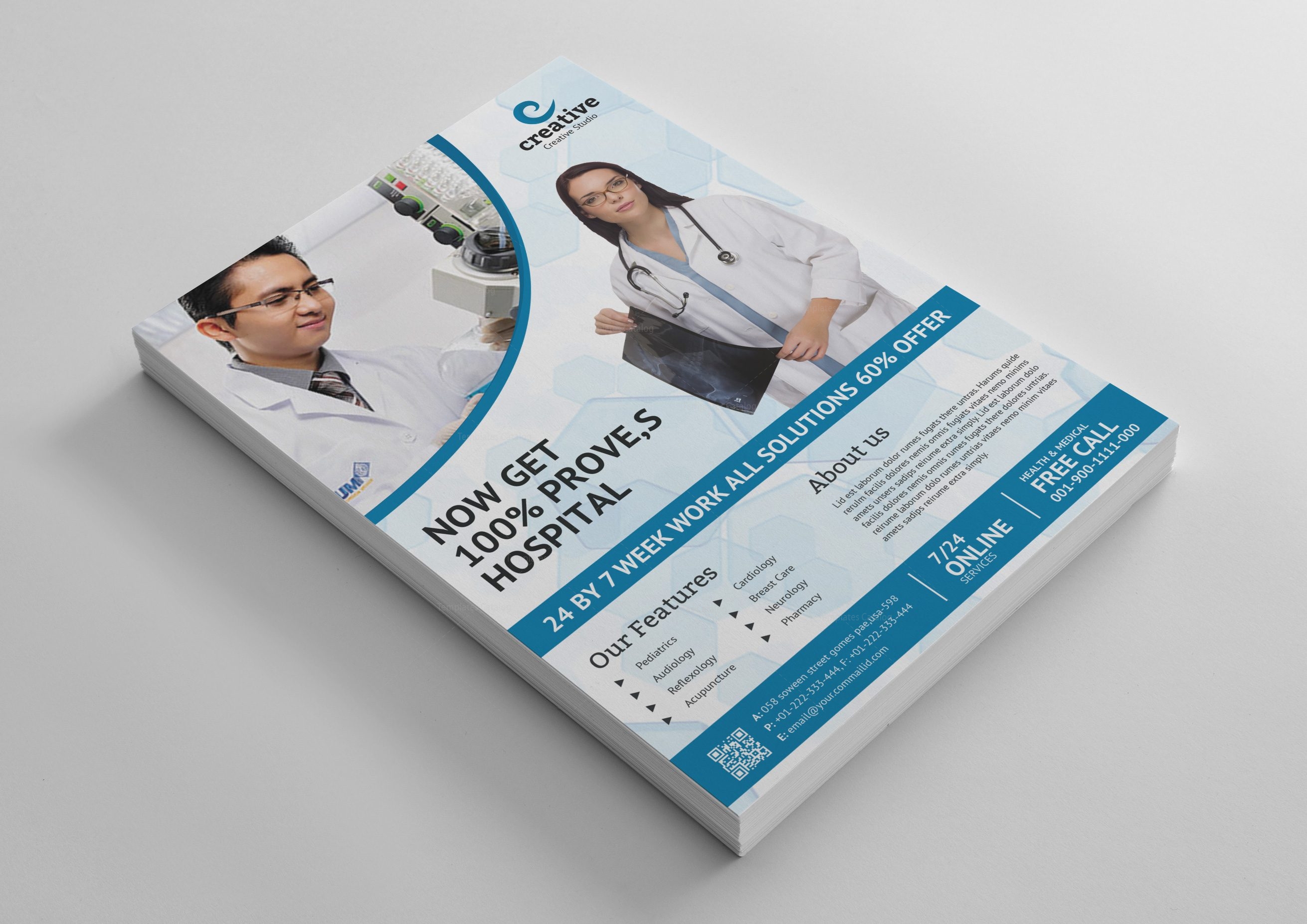 sleek medical flyer design template 1