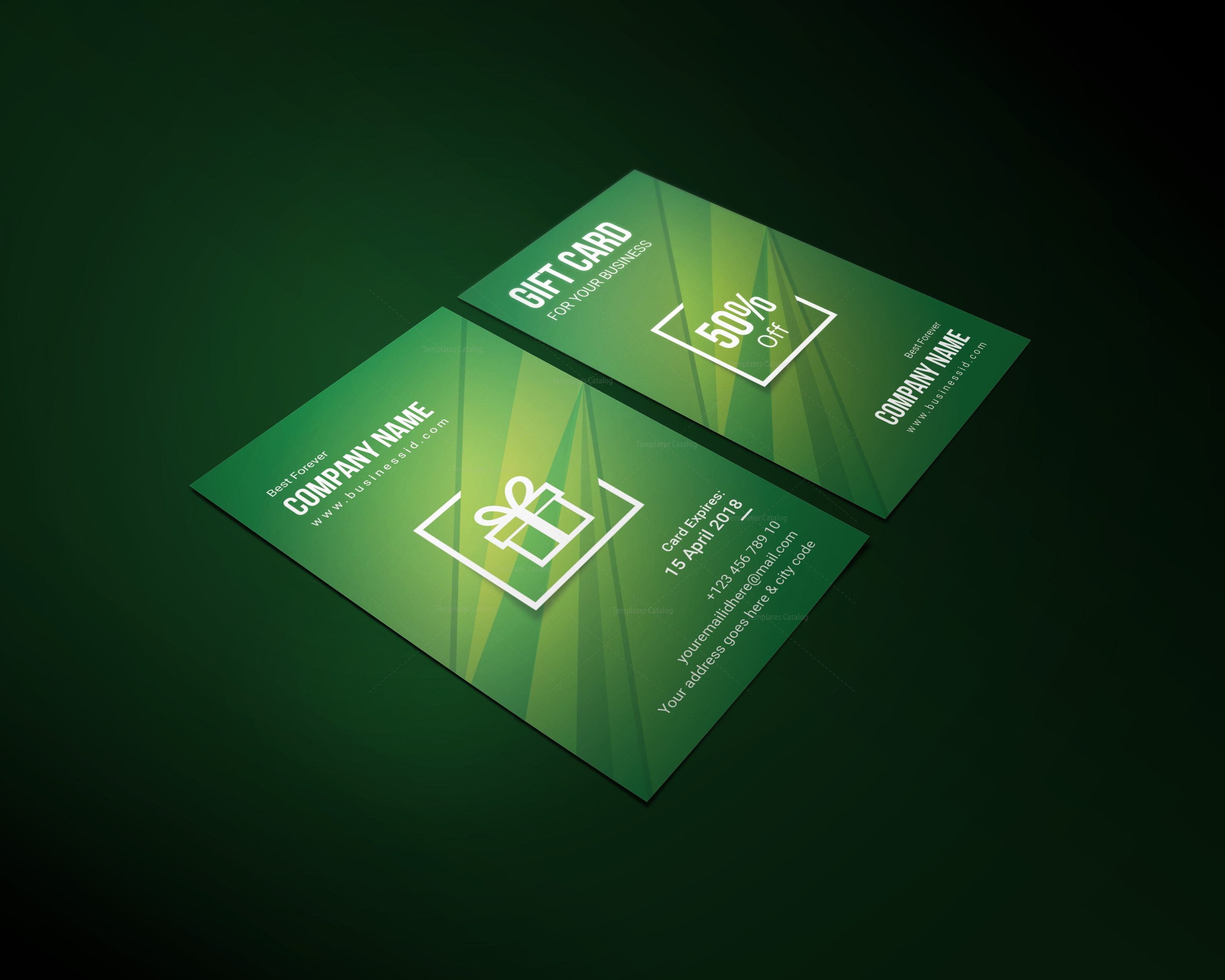 Stylish Corporate Gift Card Template 001253 Template Catalog