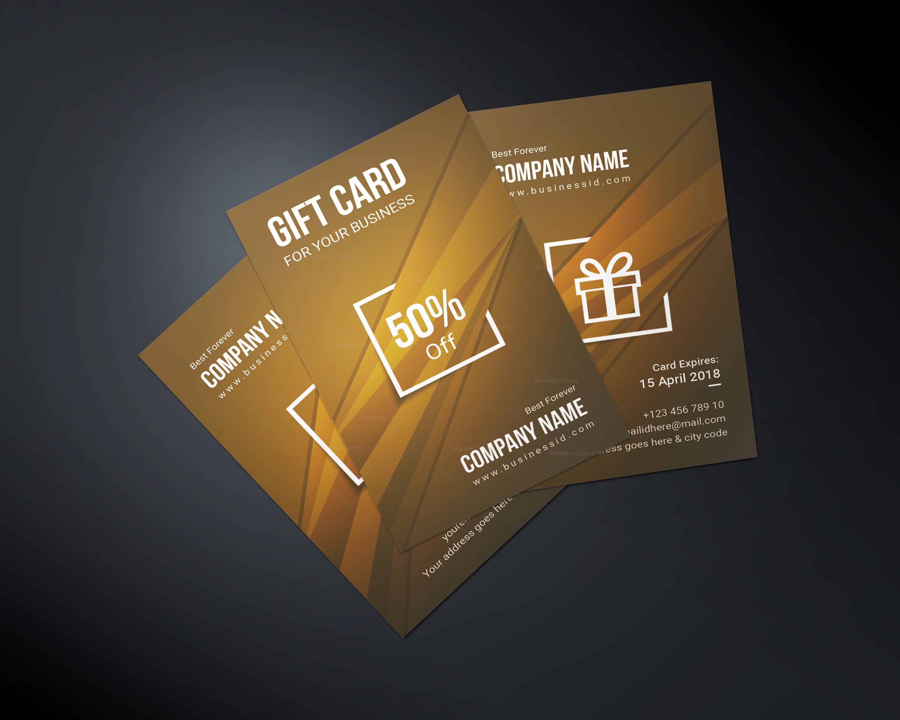 Stylish Corporate Gift Card Template 001253 Template Catalog