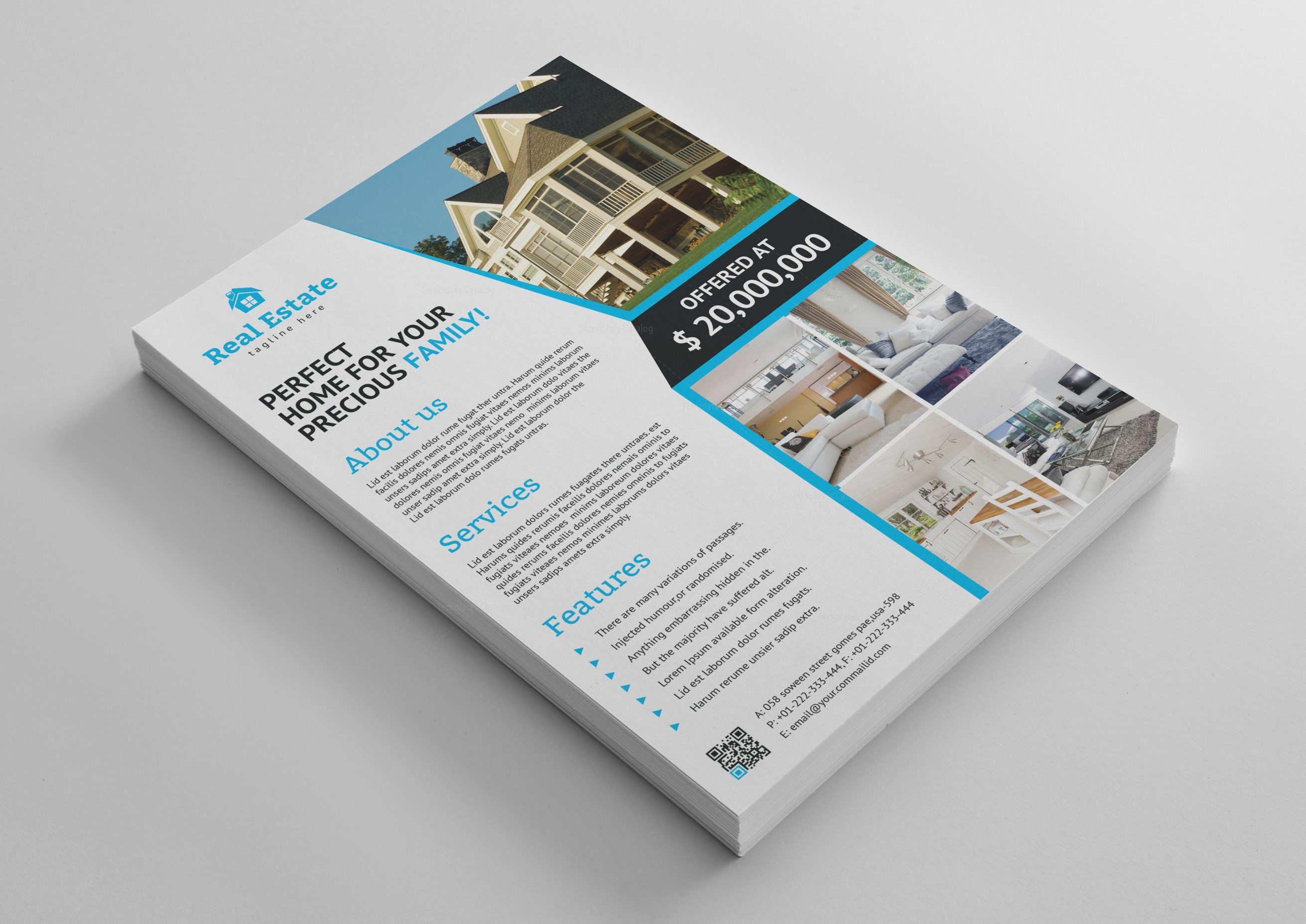 stylish real estate flyer template 001467 template catalog