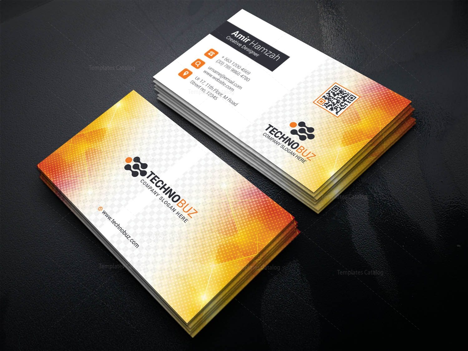 sun professional corporate visiting card template 001338 template